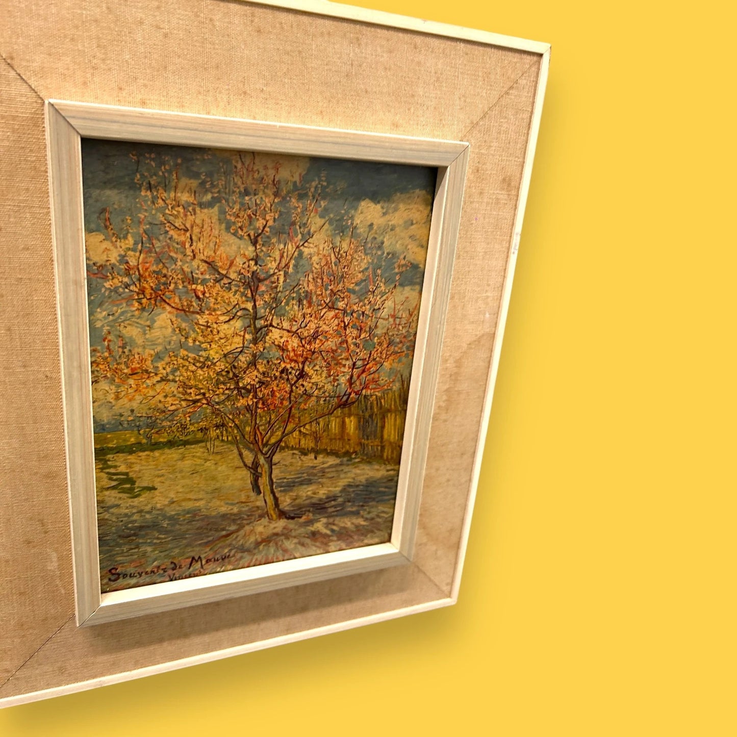 Vintage 1970s Vincent Van Gogh Peach Trees Framed Art