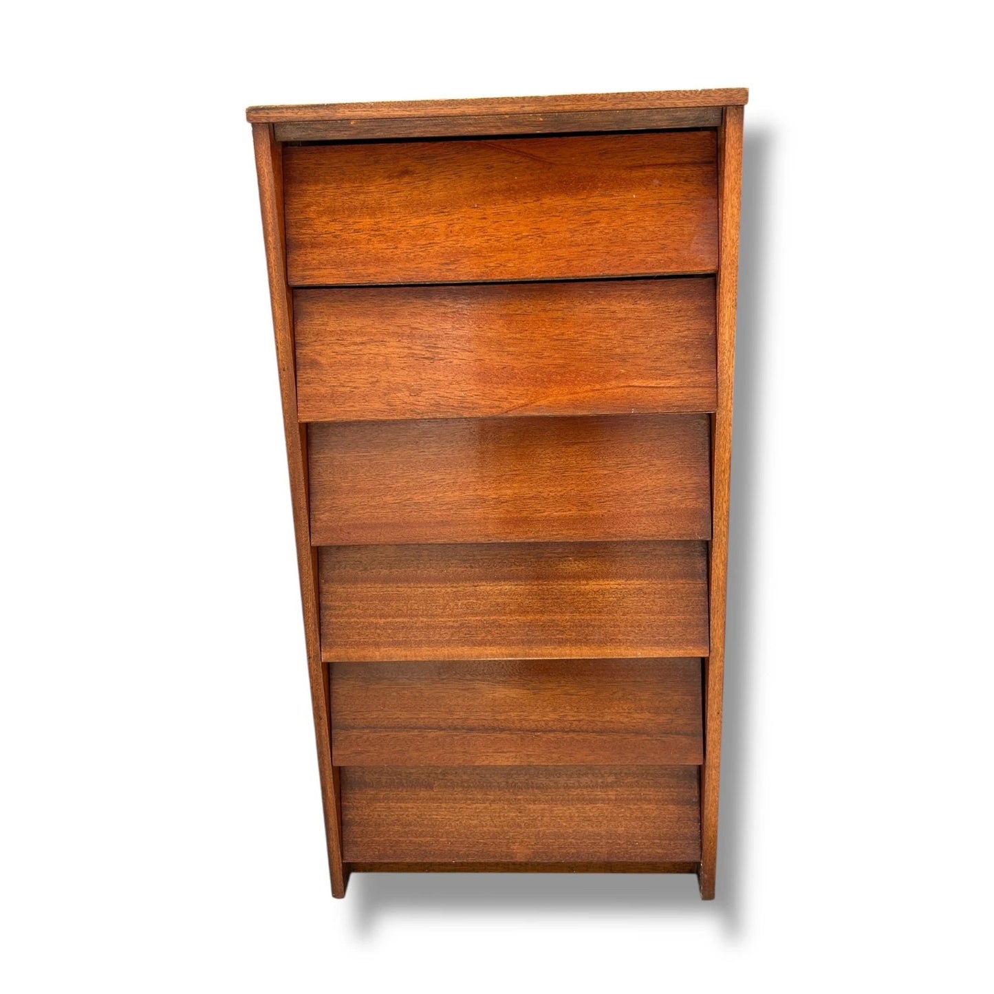 Mid Century Teak Tallboy Chest of Drawers – Slatted Front