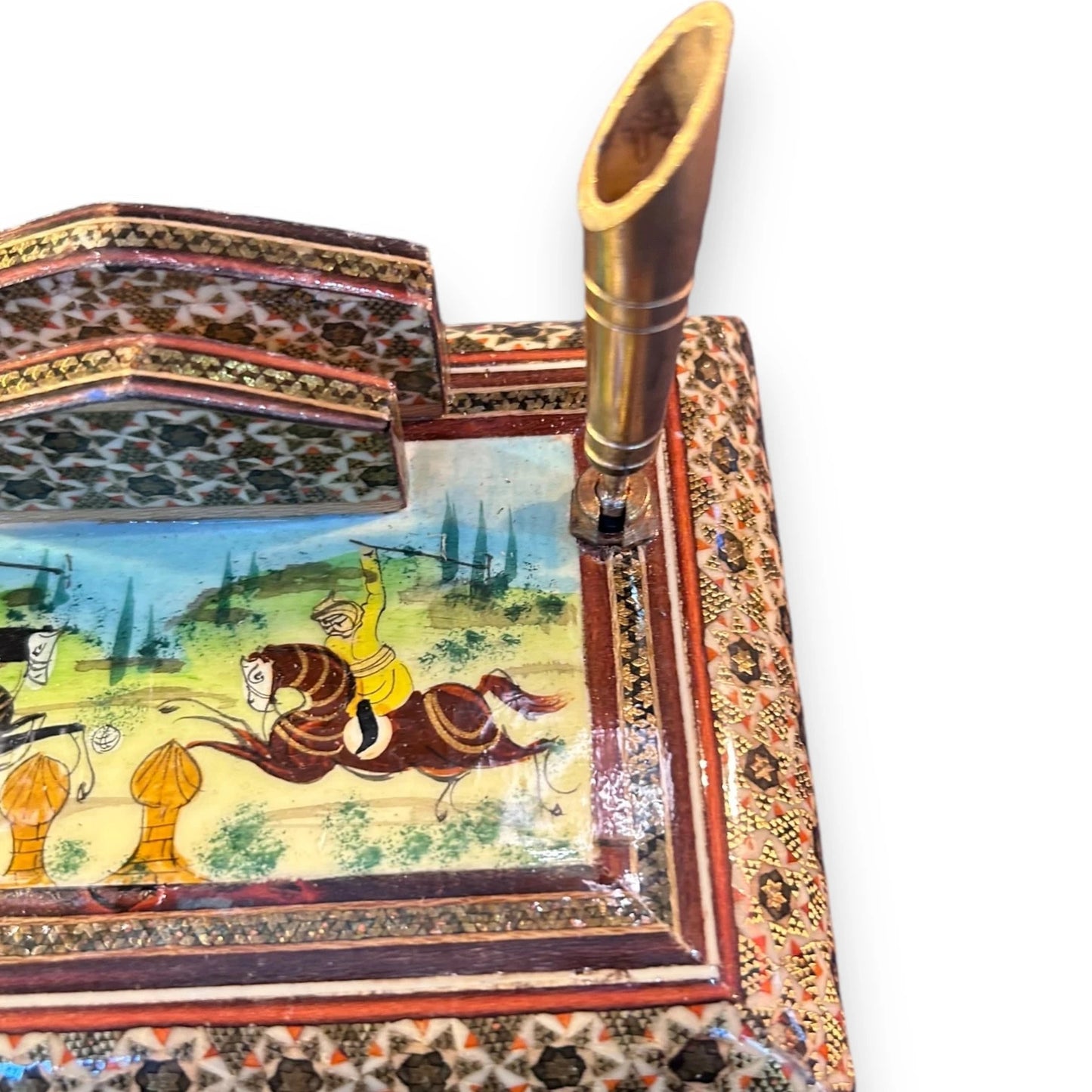 Vintage 1950s Persian Khatam Letter Holder