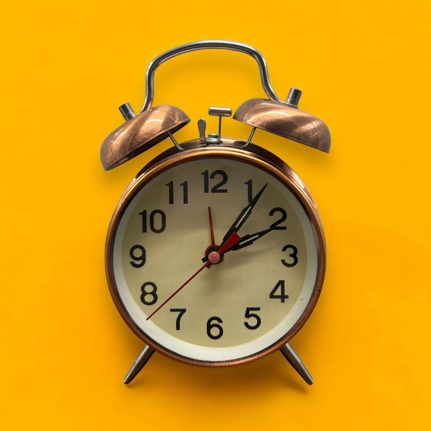 Vintage 1980s Copper Alarm Clock