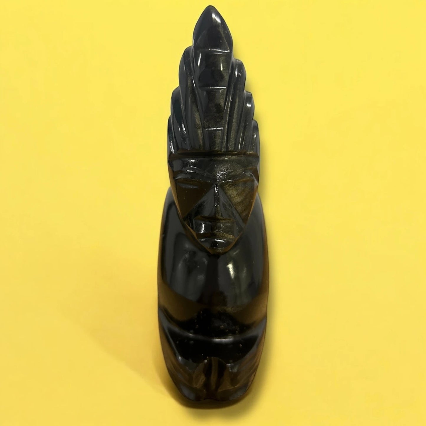Vintage 1960s Aztec Obsidian Statue