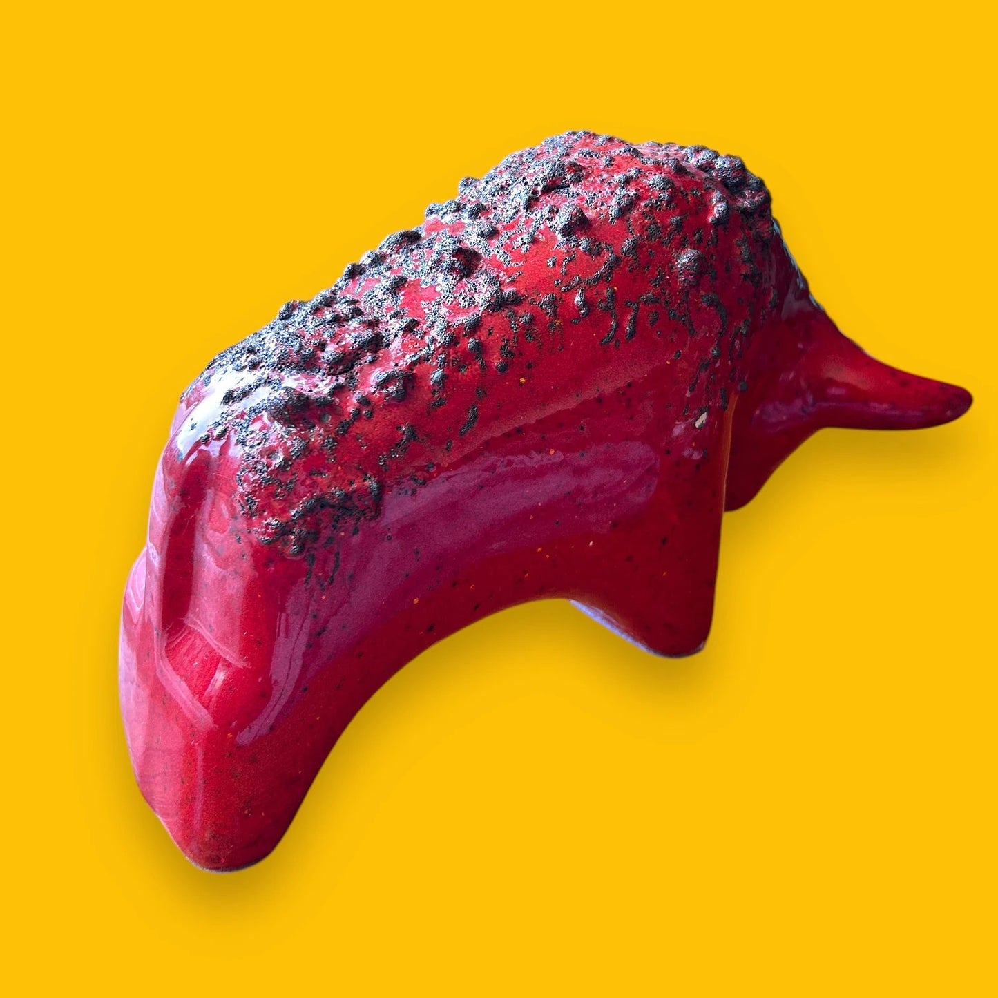 Mid Century Otto Keramik West German Lava Bull Sculpture