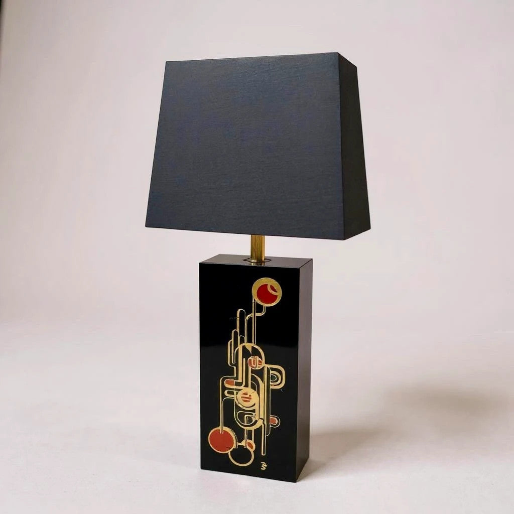 Mid Century Modern Bibasque Gatsby Style Table Lamp