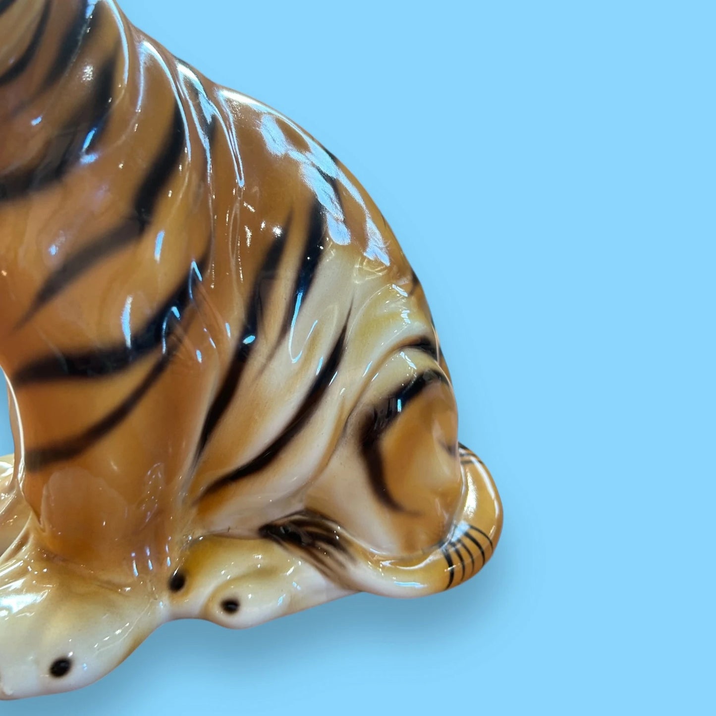 Vintage 1960s Ceramic Tiger Cub Statue
