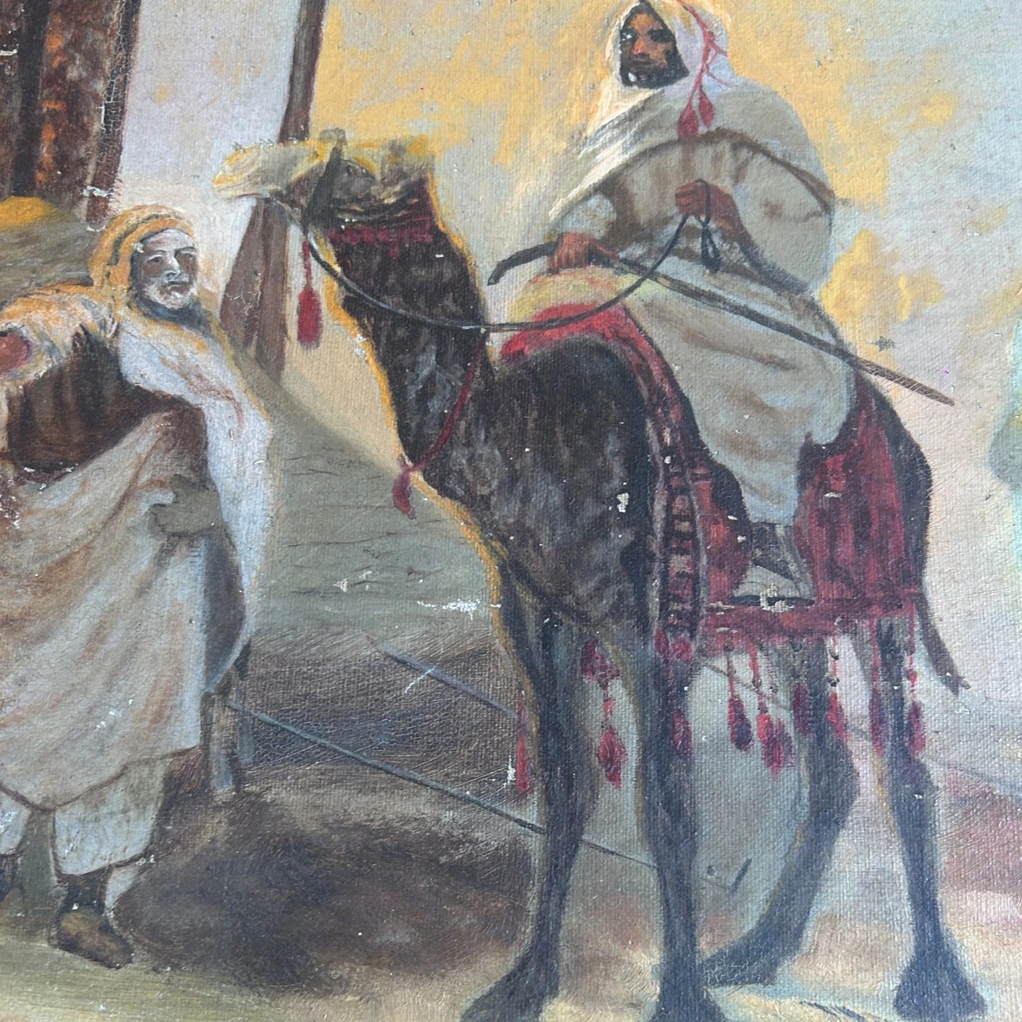 Vintage 1950s Middle Eastern oil painting