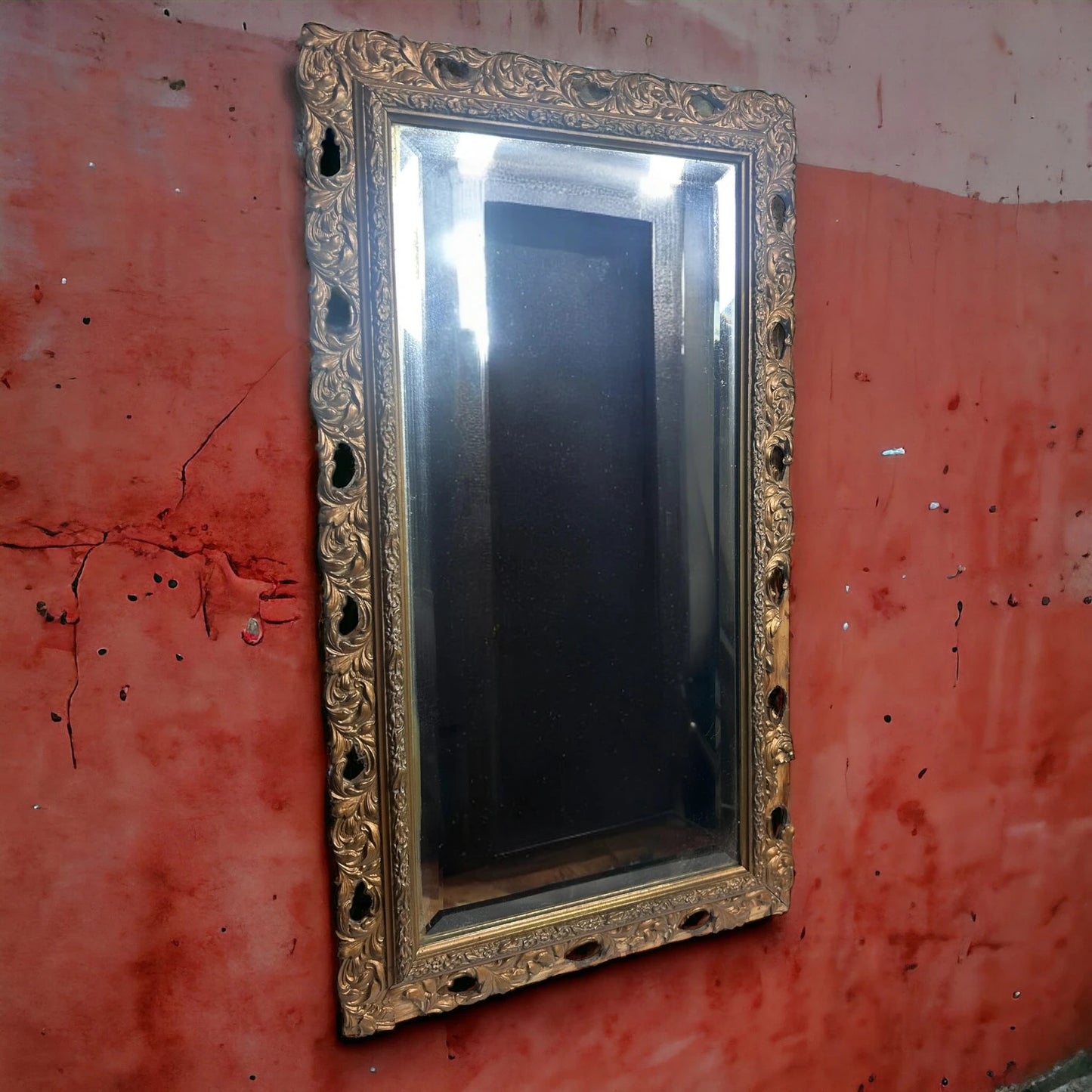 Vintage 1960s Gilt Rectangular Mirror