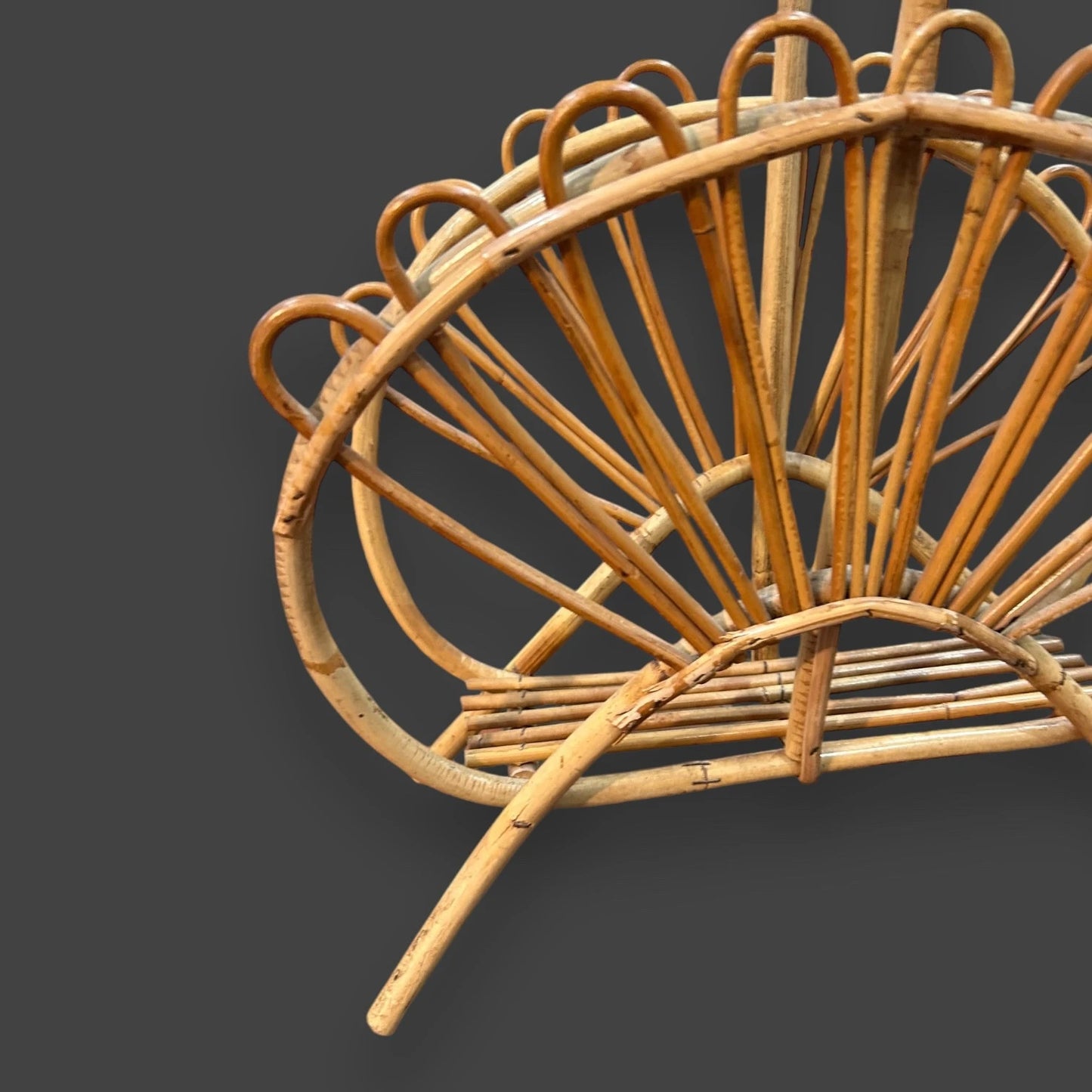 Mid Century Wicker Magazine Rack