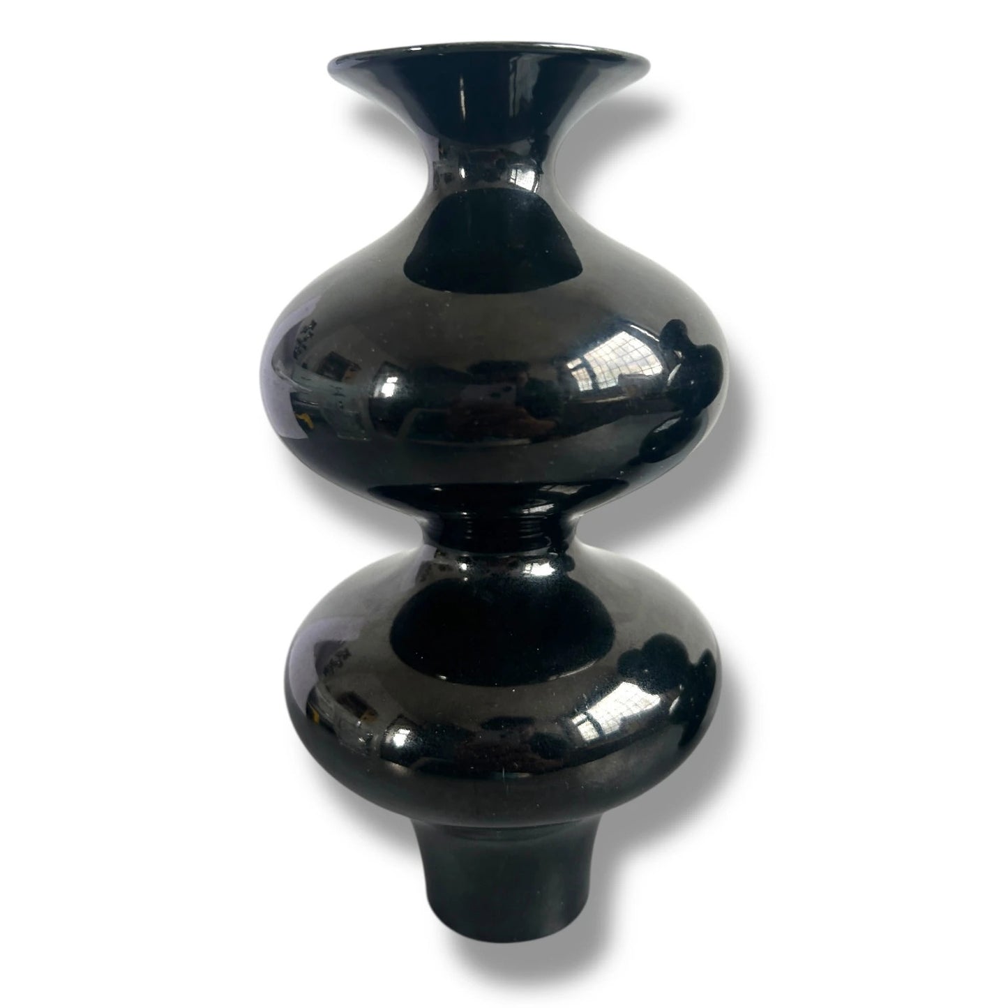 Mid Century Modern Pair of Ebony Contemporary Vases