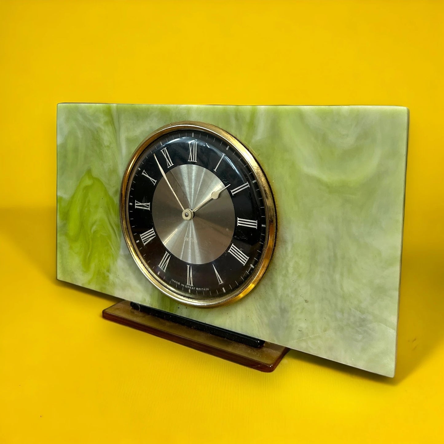 Mid Century Smiths Onyx Table Clock