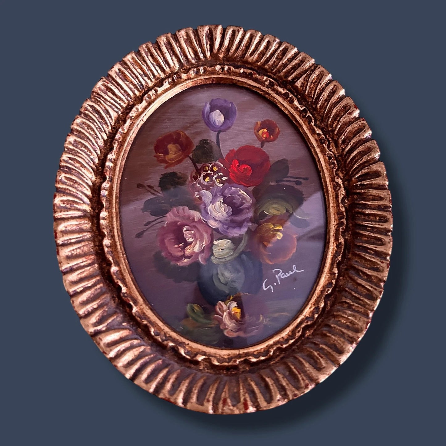 Vintage Pair of Floral Oil Paintings