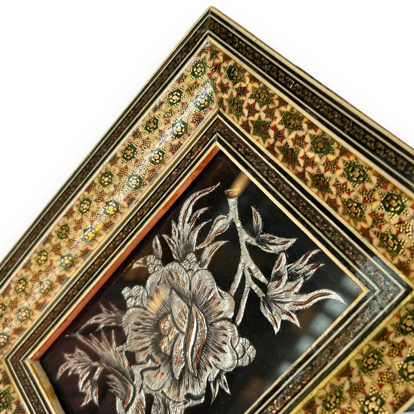 Vintage 1950s Persian Copper Mosaic Framed Art