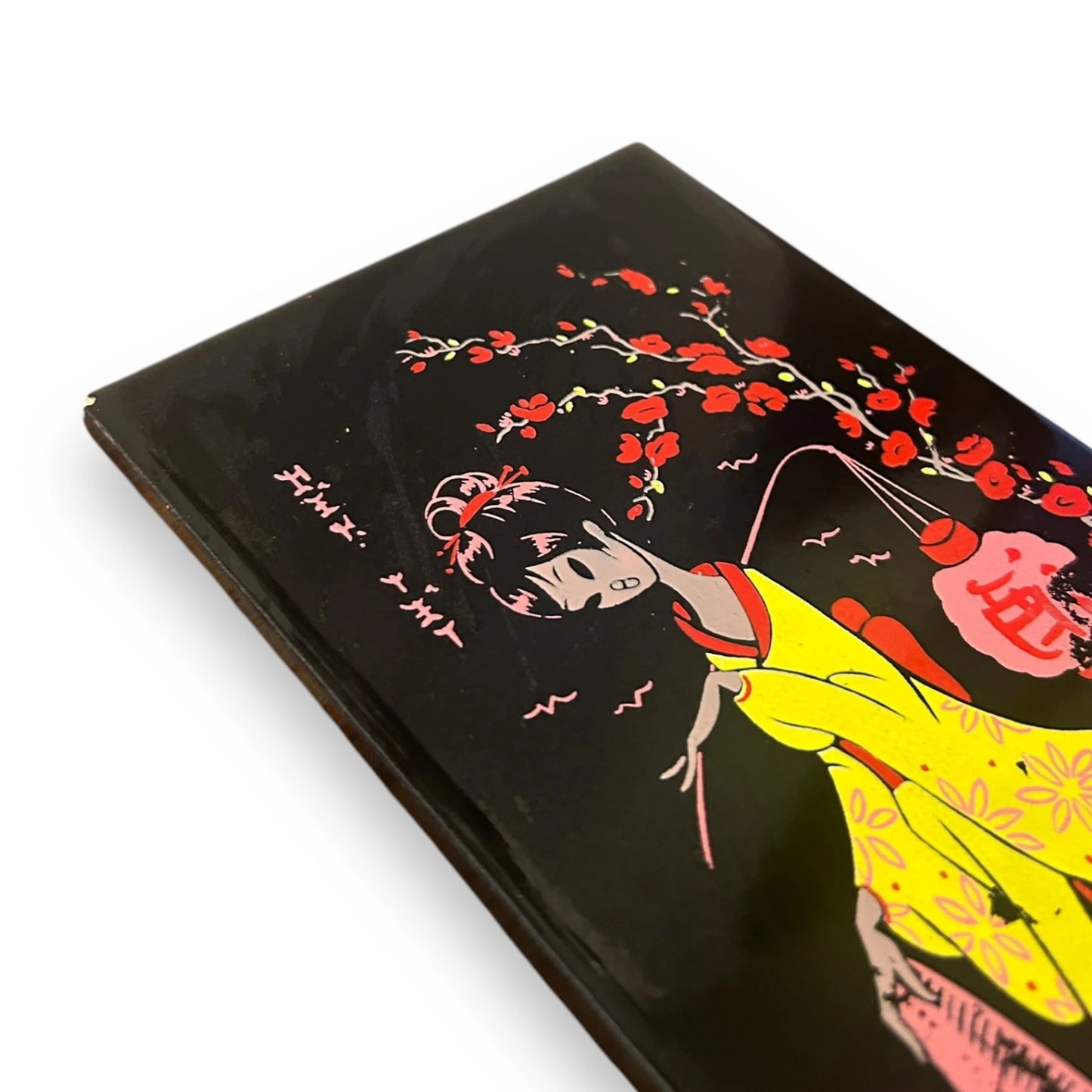 Vintage 1970s Chinese Woman Art Ceramic Tile