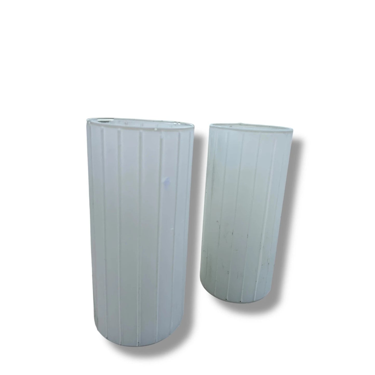 Vintage 90s Pair of Ikea Glass Cylinder Table Lamps