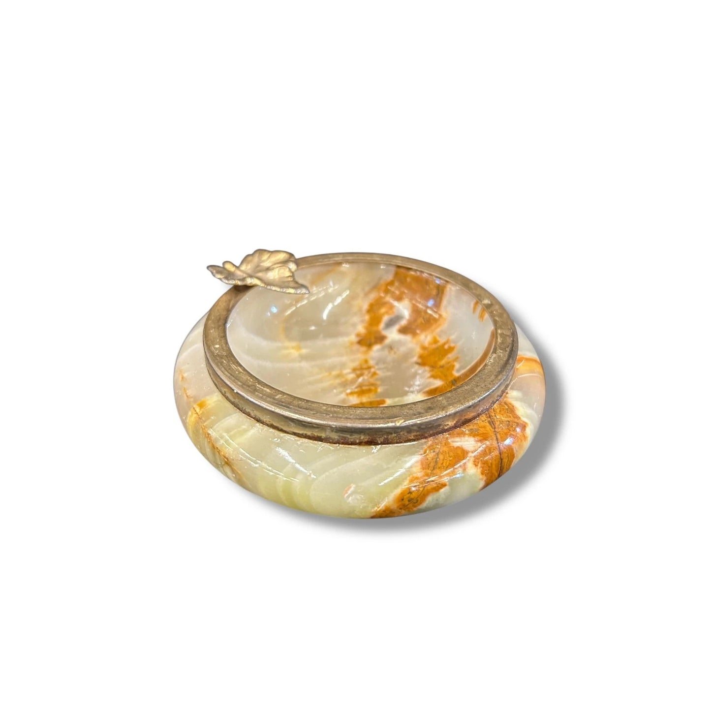 Mid Century Modern Onyx Marble Trinket Dish Ashtray