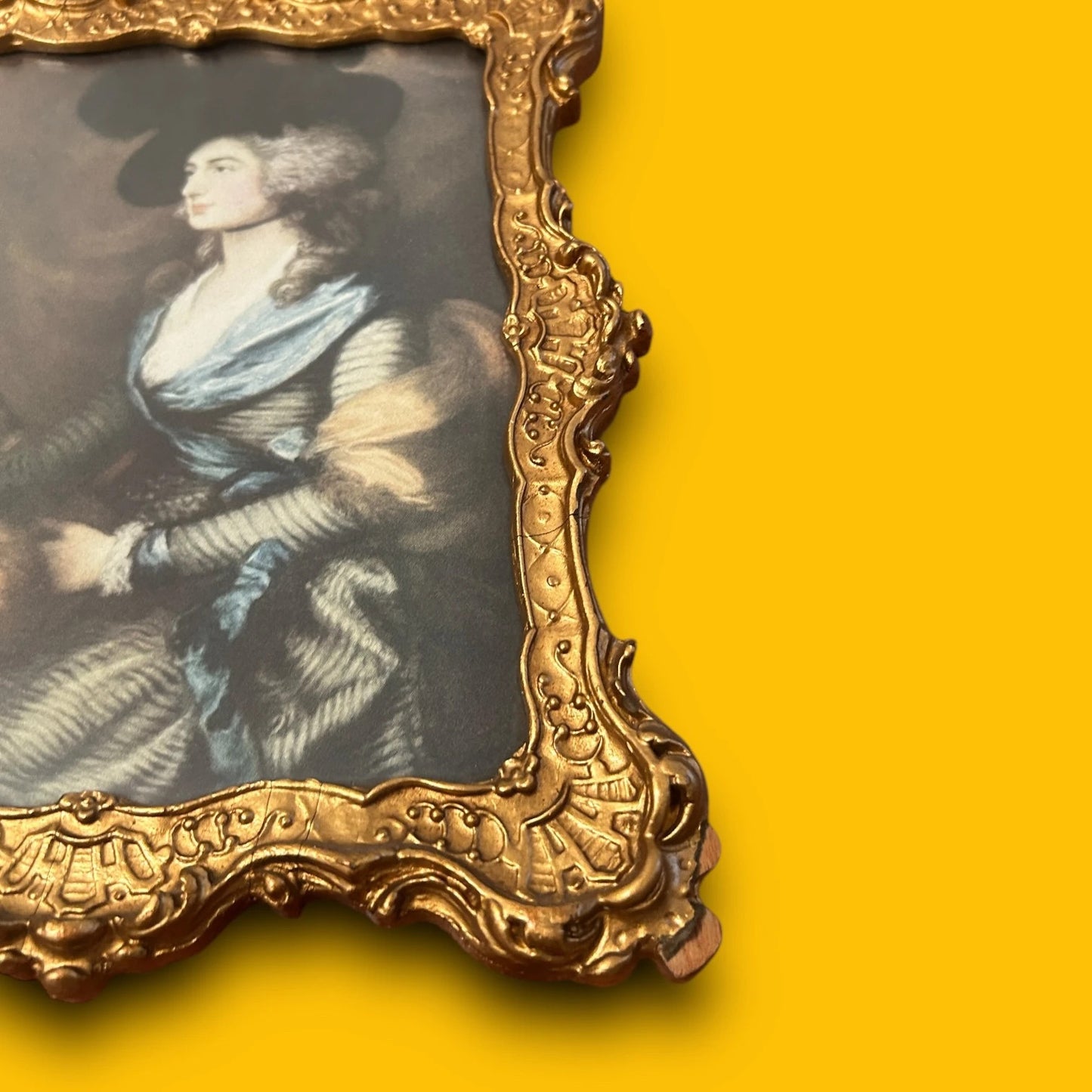 Vintage 80s Portrait of Mrs. Sarah Siddons Thomas Gainsborough Gilt Frame