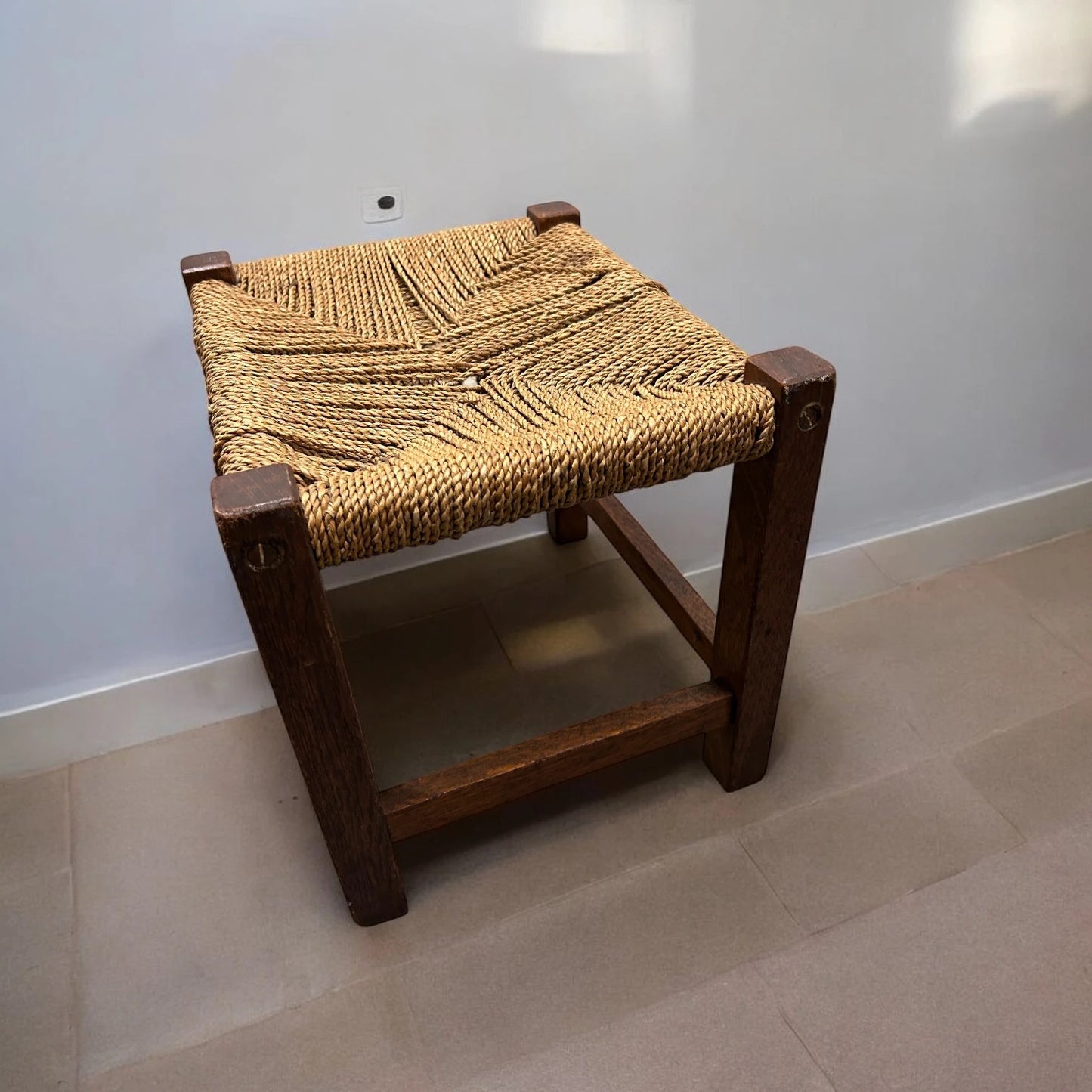 Mid Century Woven footstool