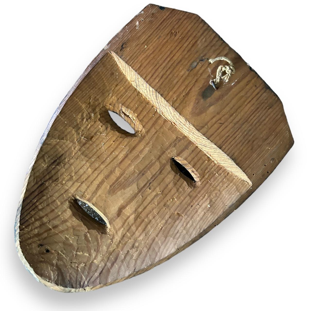 Vintage 1980a Carved Wood Wall Mask
