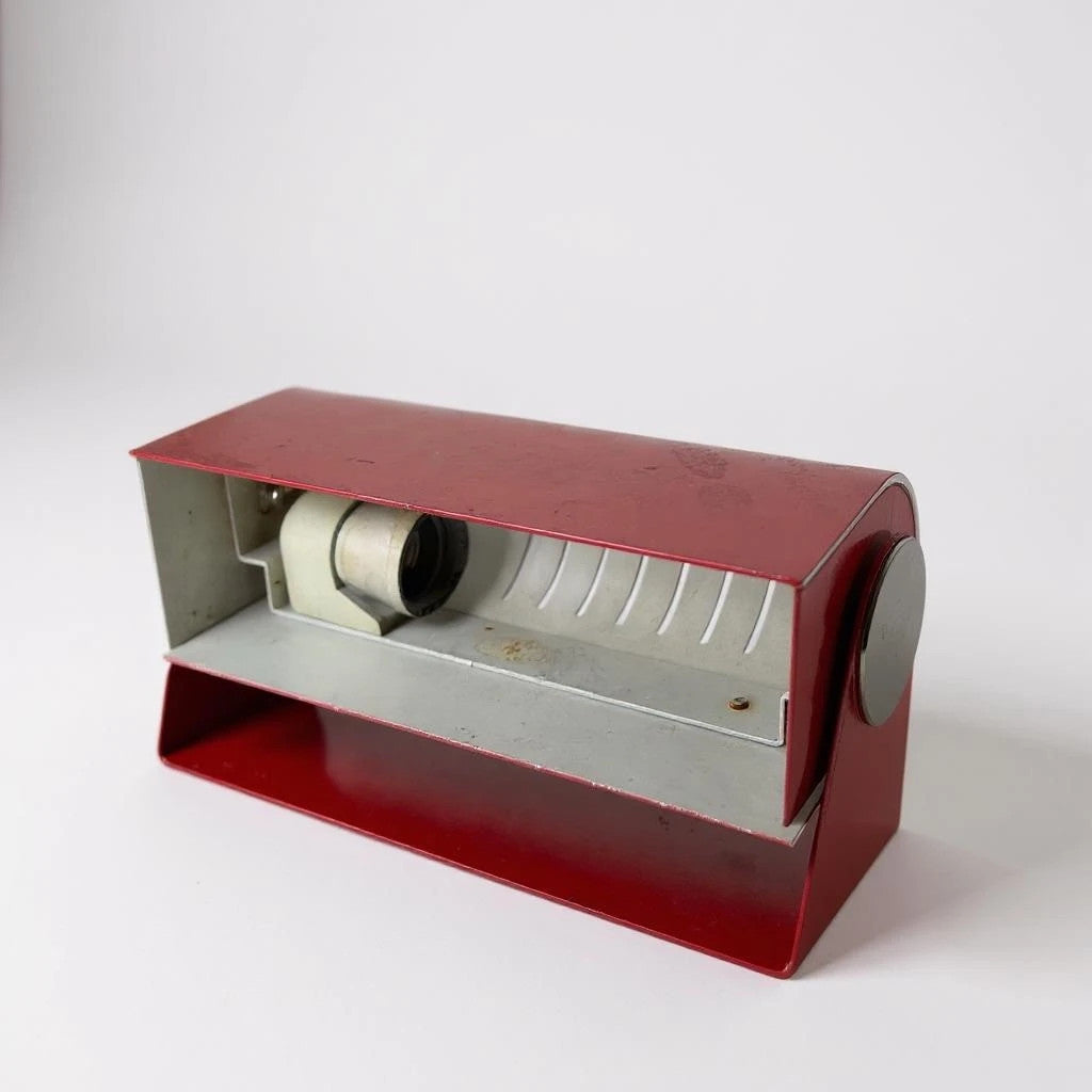 Mid Century Modern Red Metal German Folding Table Lamp