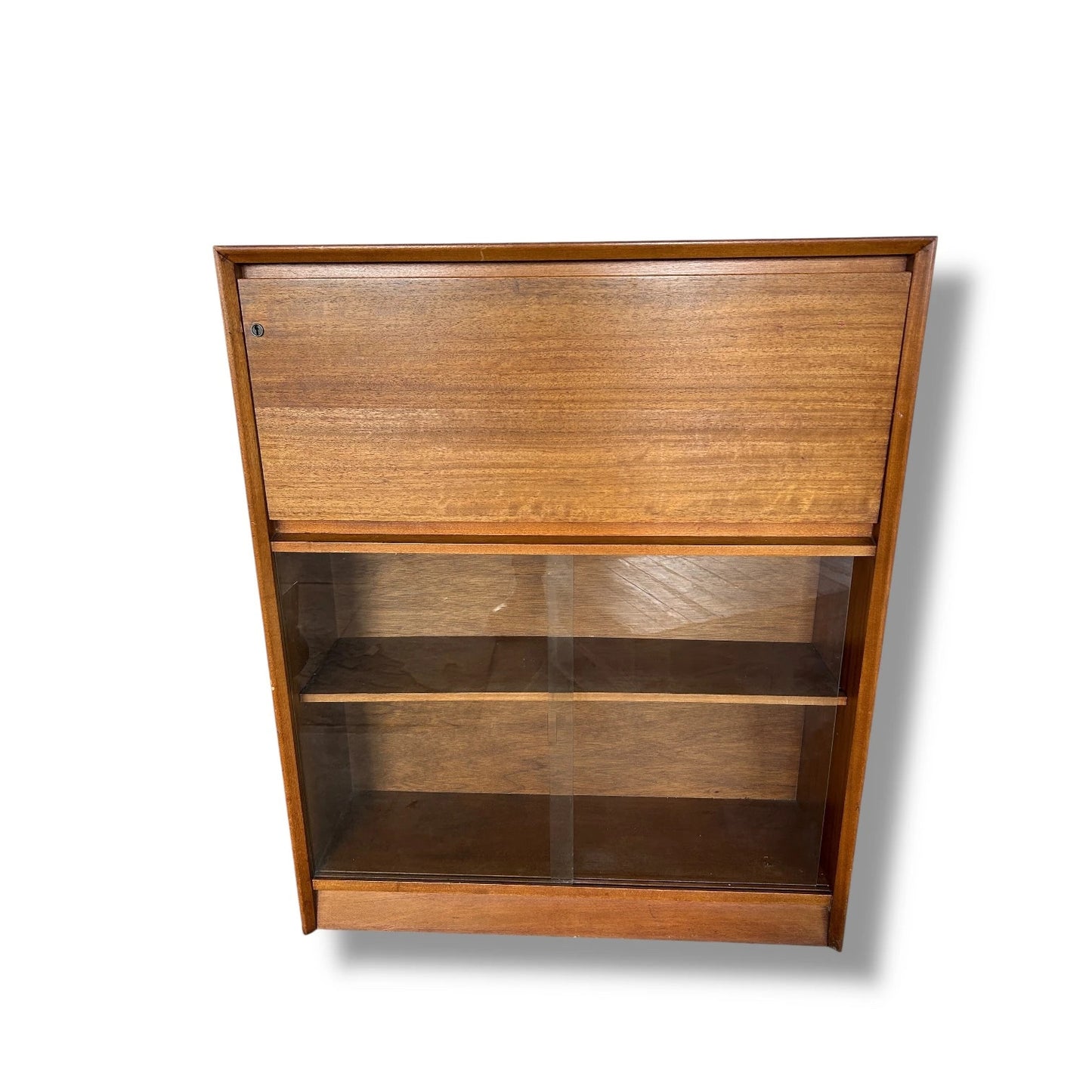 Mid Century Modern Herbert Gibbs Teak Bookcase Bureau Cabinet