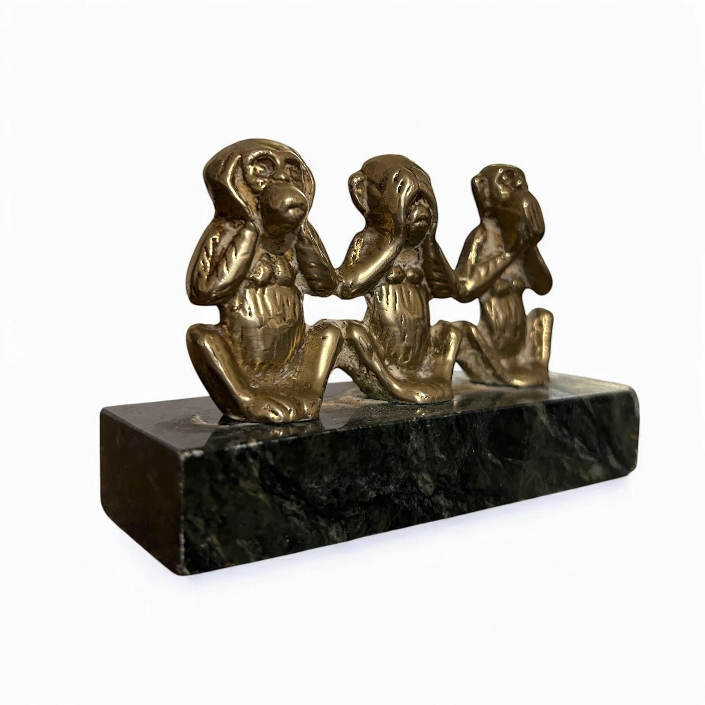 Mid Century Brass Wise Monkeys