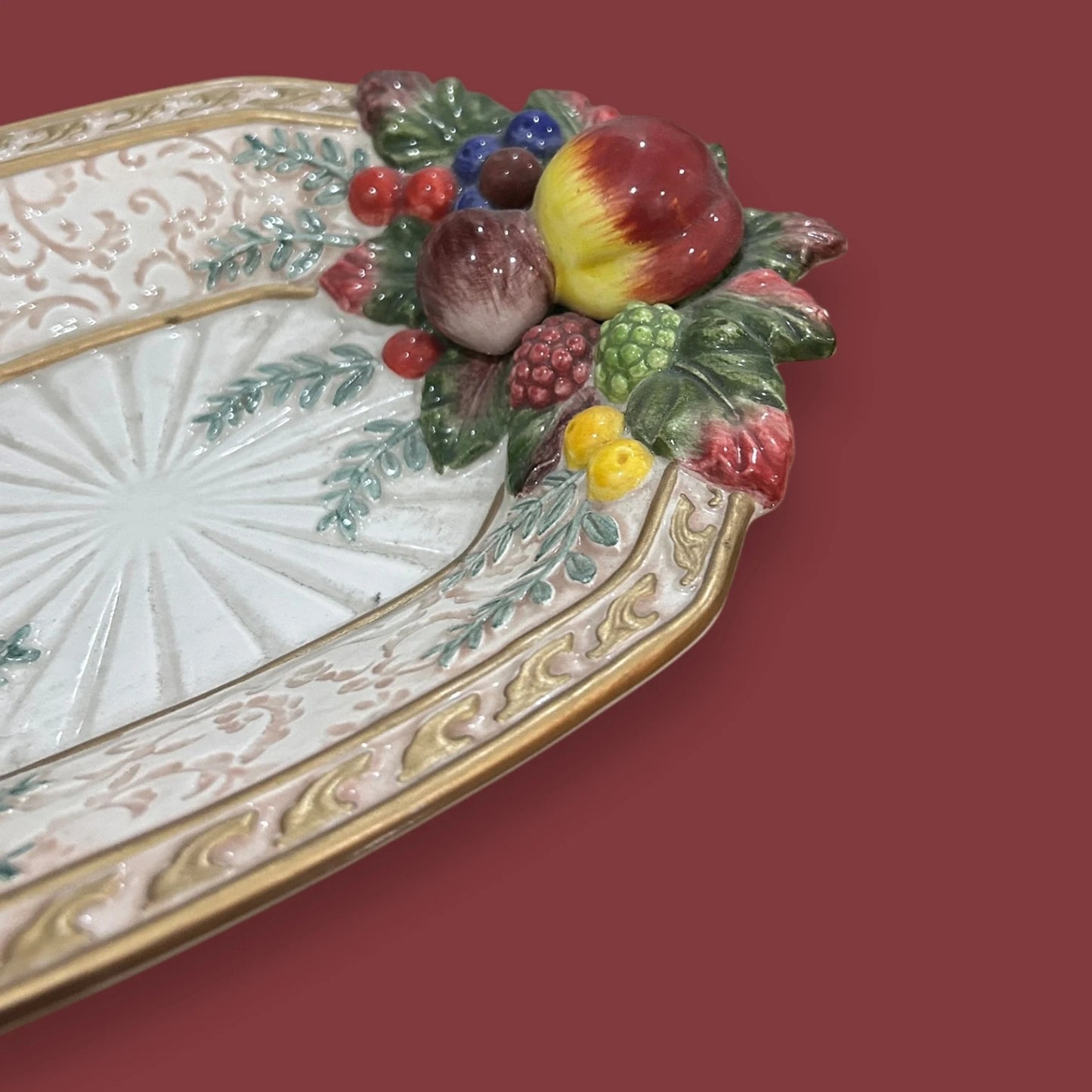 Vintage 1970s Fitz and Floyd Summer Fruit Platter