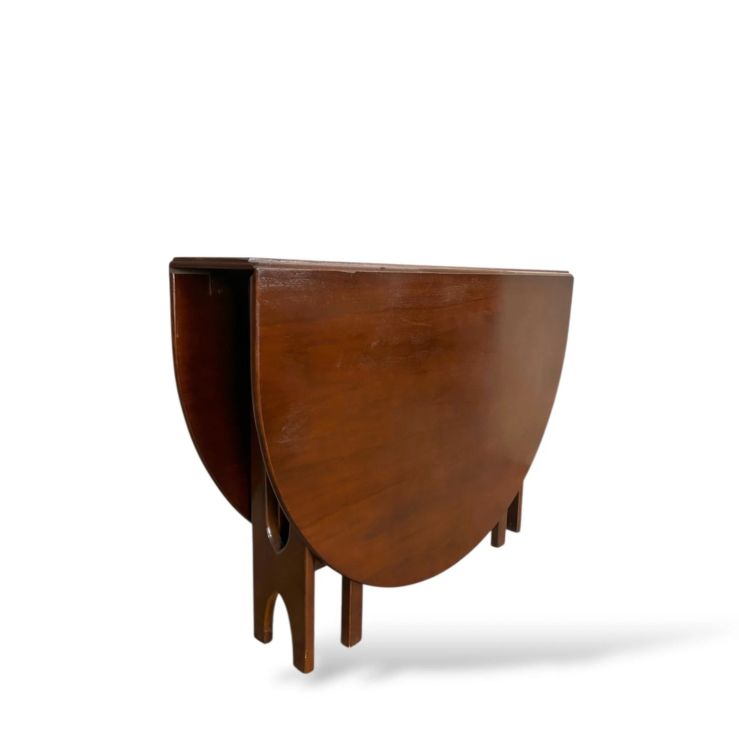 Vintage McIntosh Dark Wood Oval Drop Leaf Dining Table, Mid-Century Modern Extendable Table