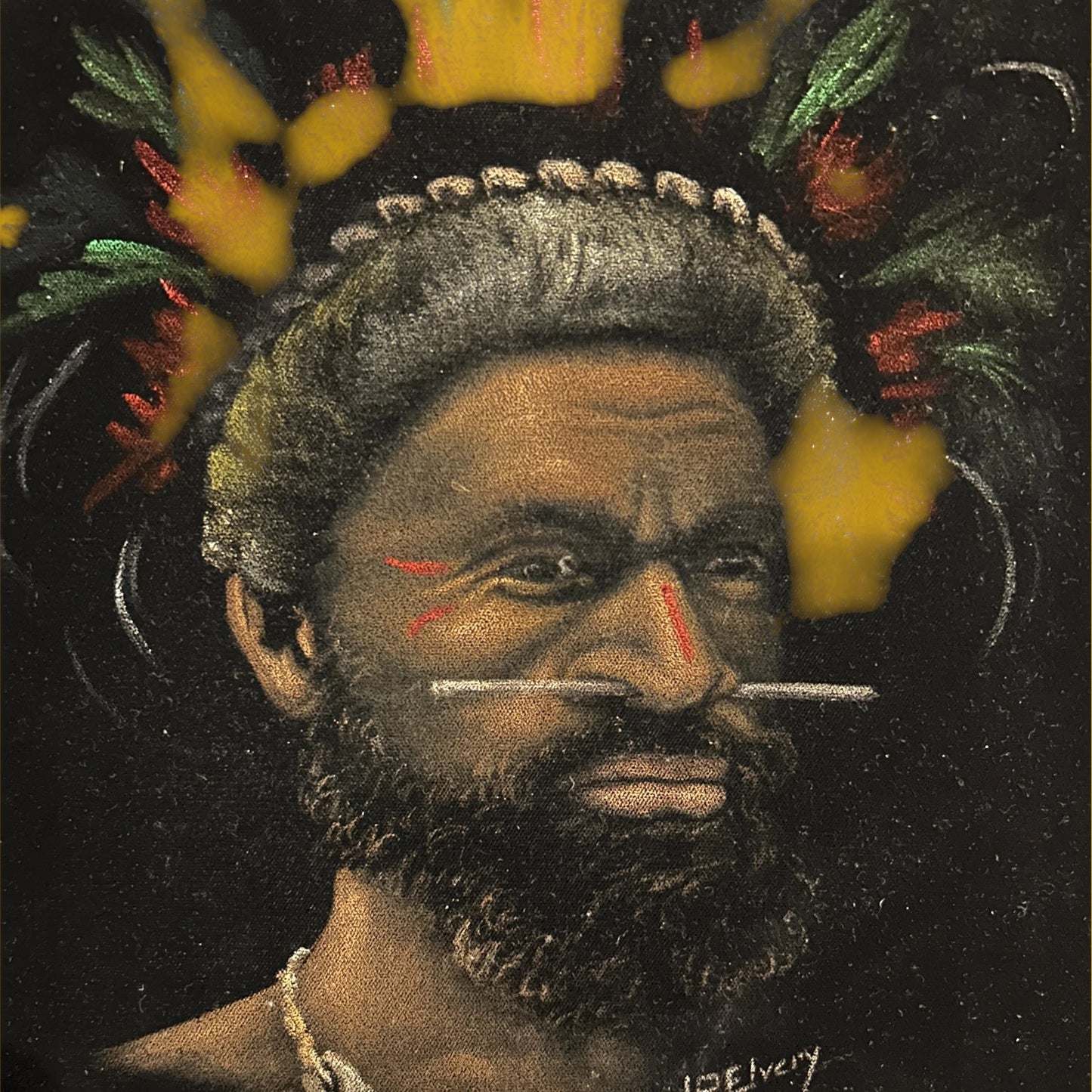 Vintage 1960s Aboriginal Art Traditional Man Painting