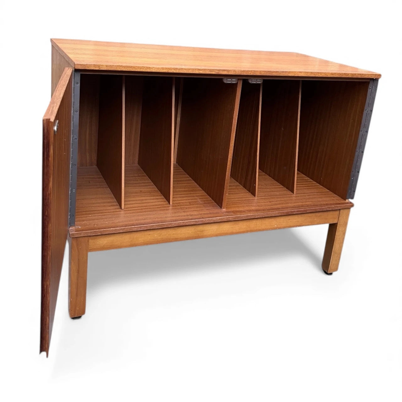 Danish Mid Century Record Cabinet | Teak Vinyl Storage Sideboard