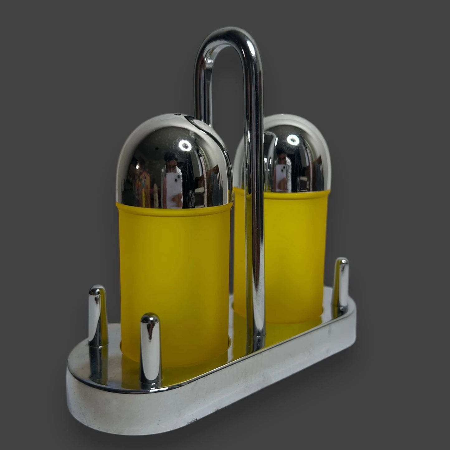 Vintage 1970s Yellow Acrylic Salt and Pepper Set