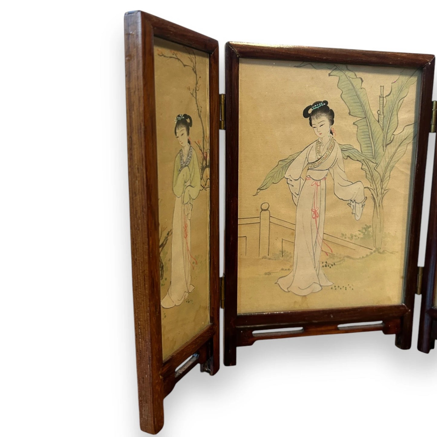 Vintage 1960s Oriental Art Mini Desk Divider