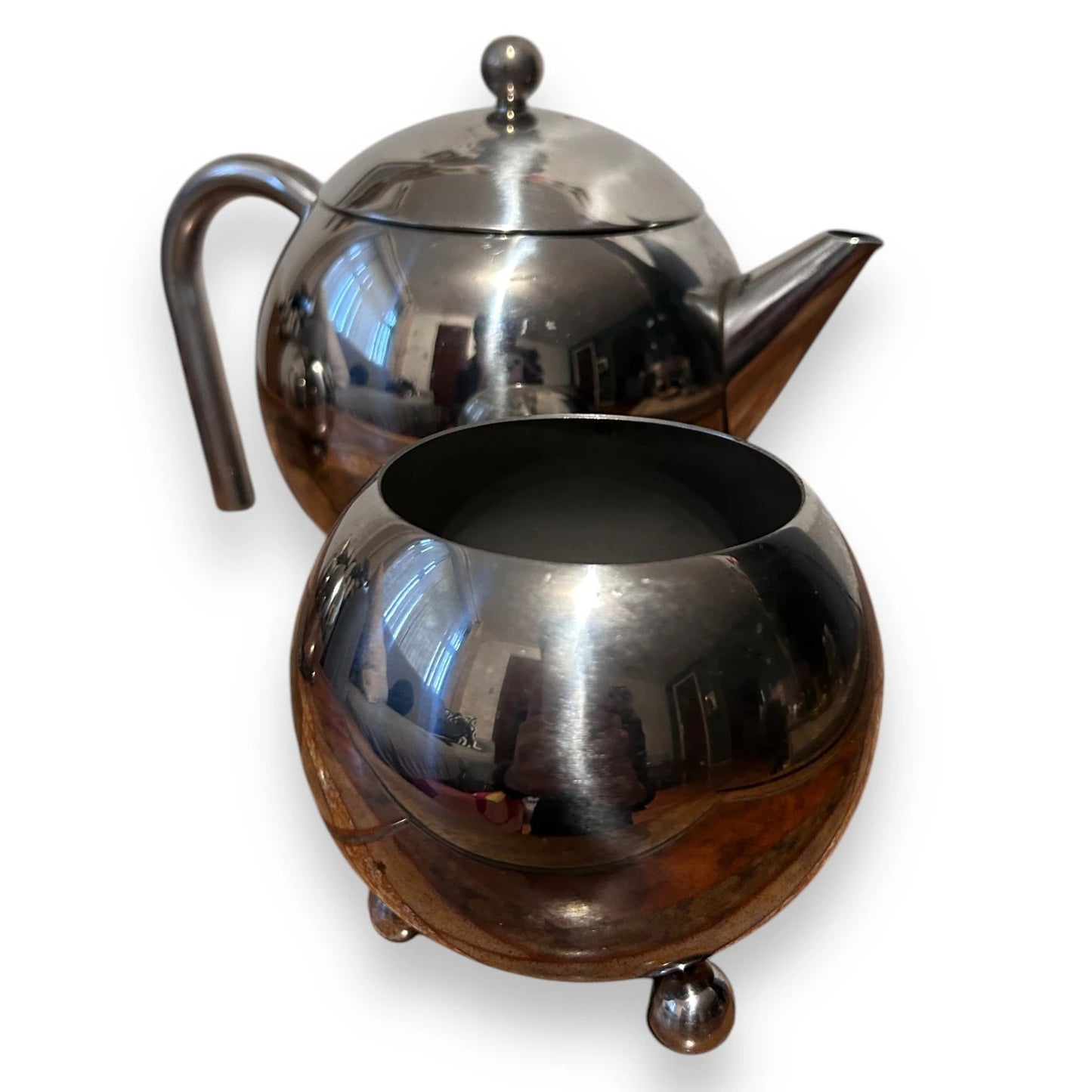 Mid Century Chrome Teapot Set