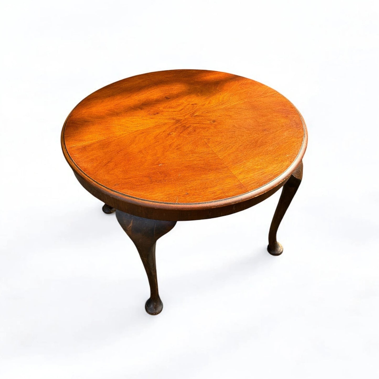 Mid Century Round Walnut Wood Coffee Table