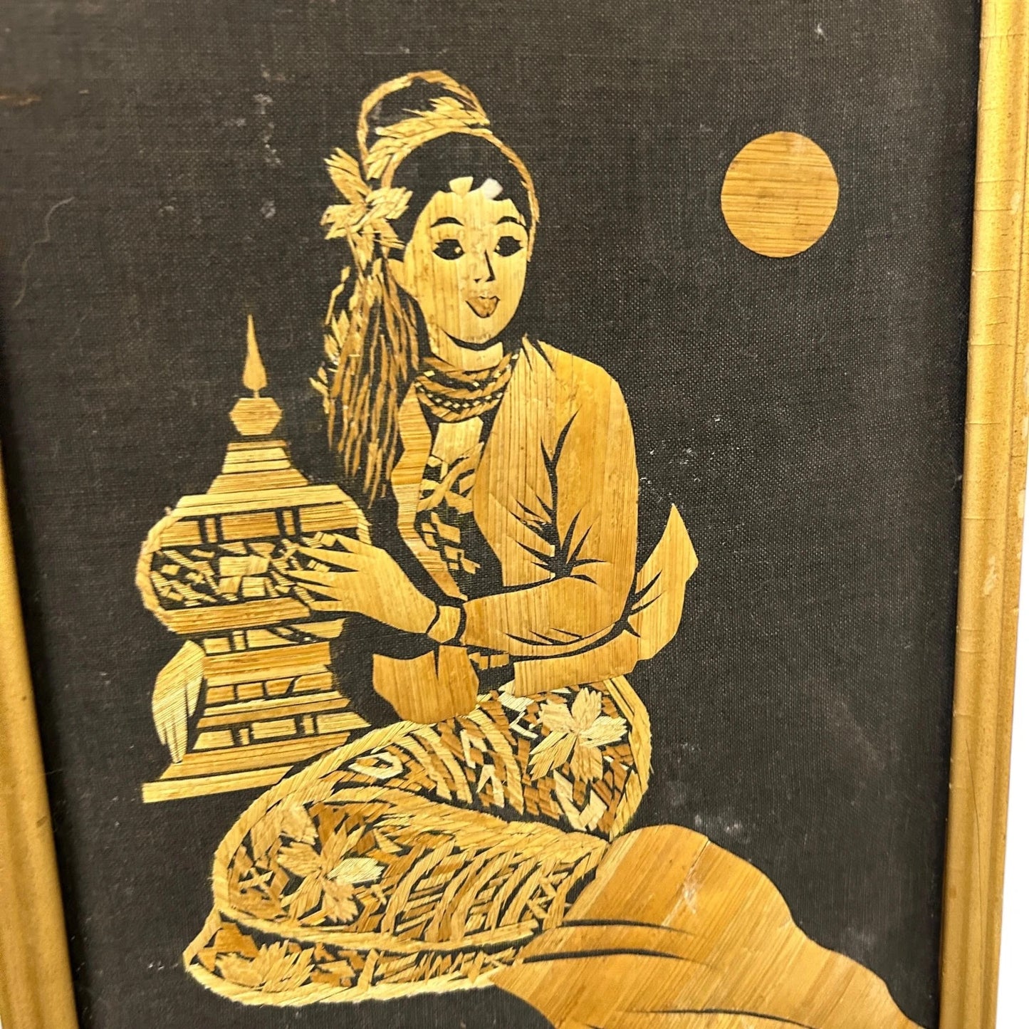 Mid Century Indian Wood Marquetry Picture Frame