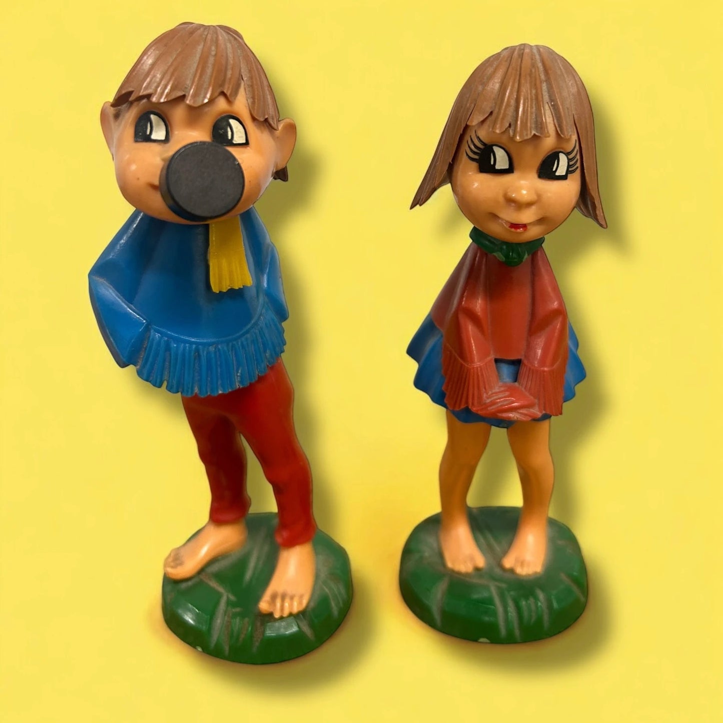 Mid Century West German pair of magneto bobble heads