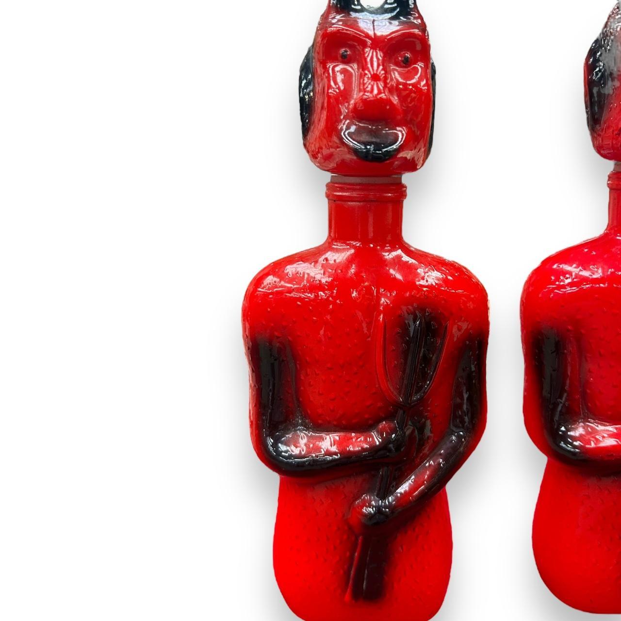 Vintage Lucifer Satan Glass Decanter Bottles