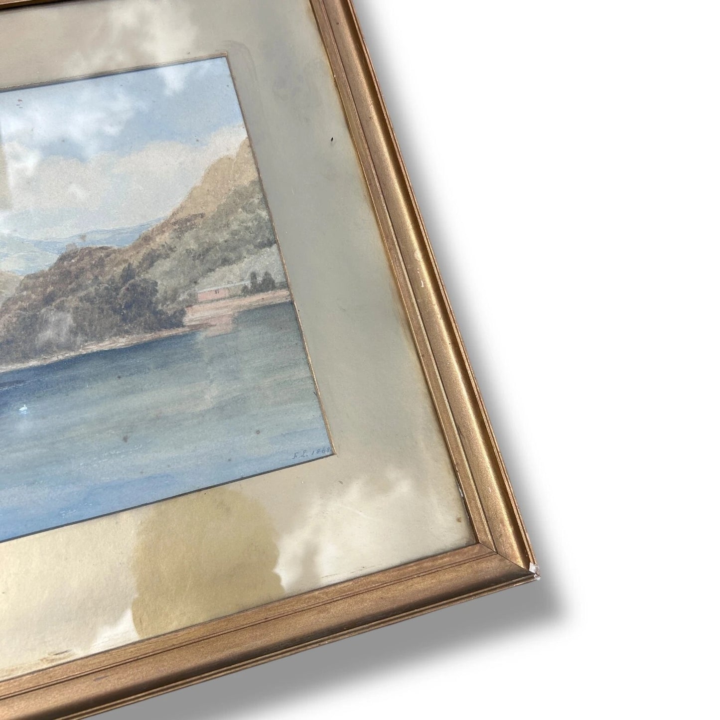 Antique Landscape Painting of Rydal Water Lake District