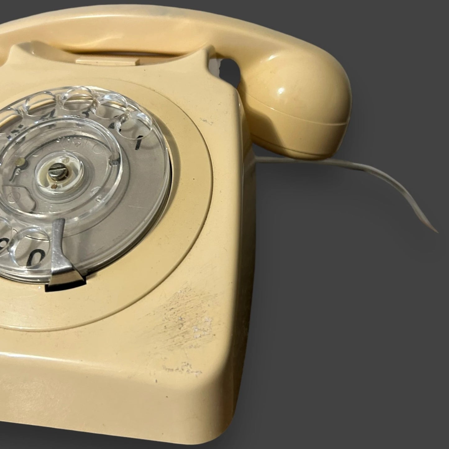 Mid Century Cream Rotary Telephone