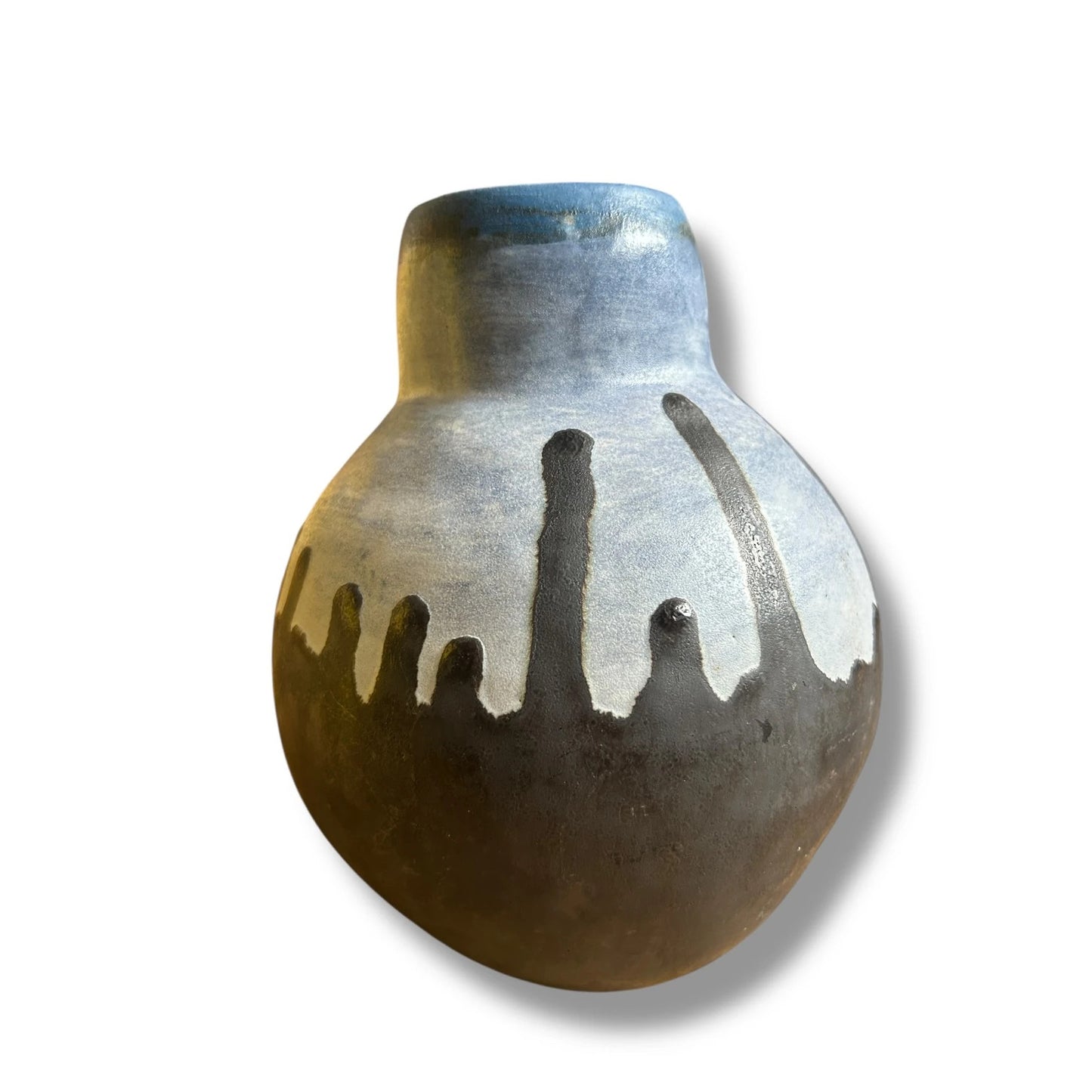 Mid Century Vintage Studio Pottery by Averil Ainley Glazed Drip Brutalist Vase