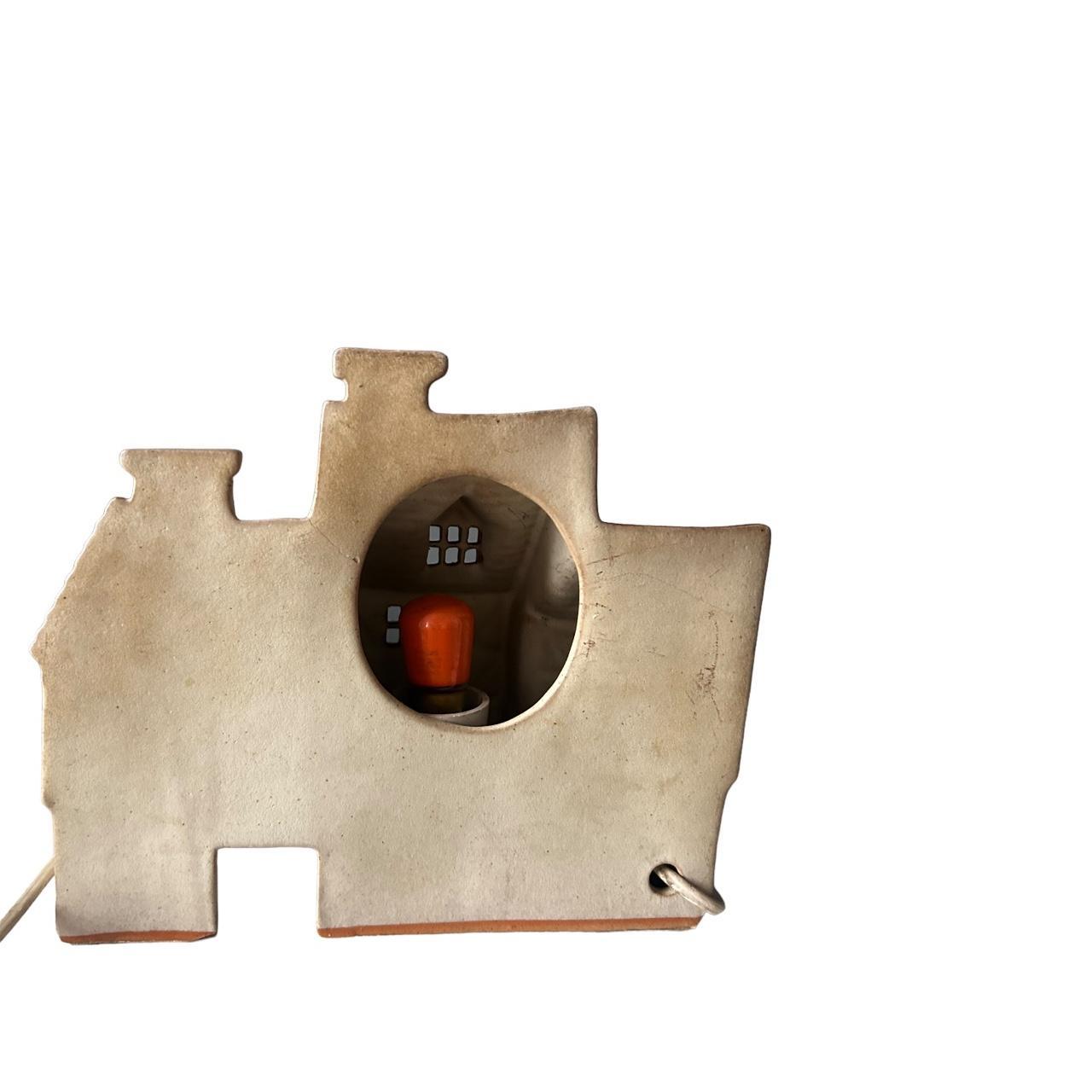Vintage 1970s Shelf Pottery Cottage Home Lamp