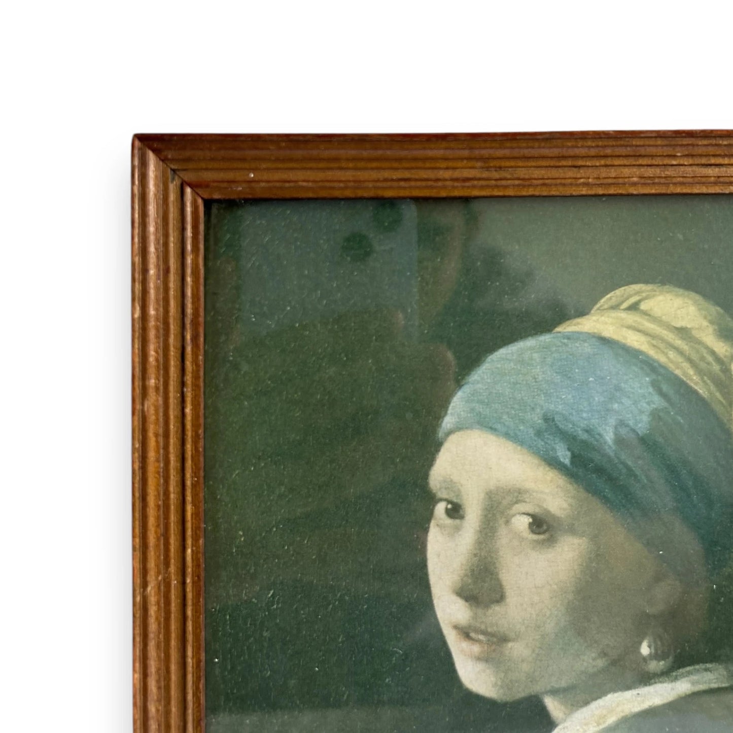 Mid-Century Girl With a Pearl Earring Framed Print