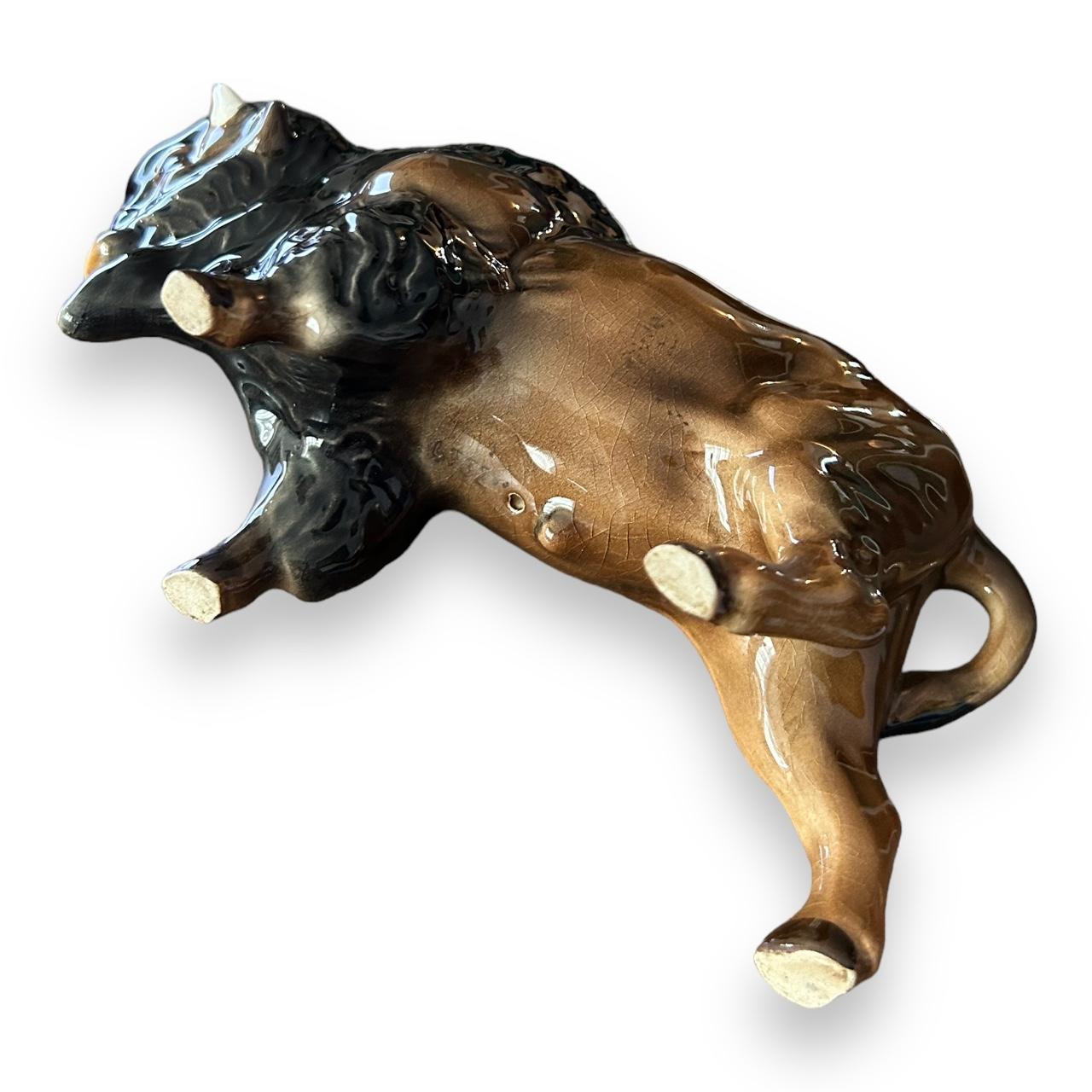 Vintage 1960s Ceramic Buffalo