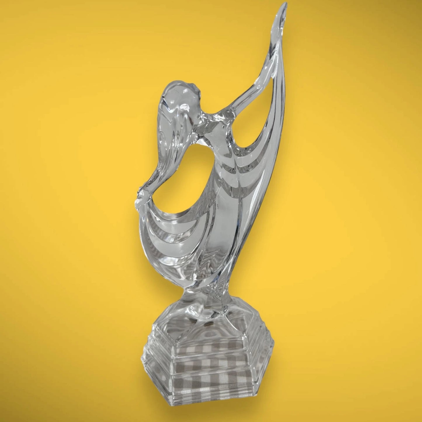 Vintage art deco crystal glass lady statue