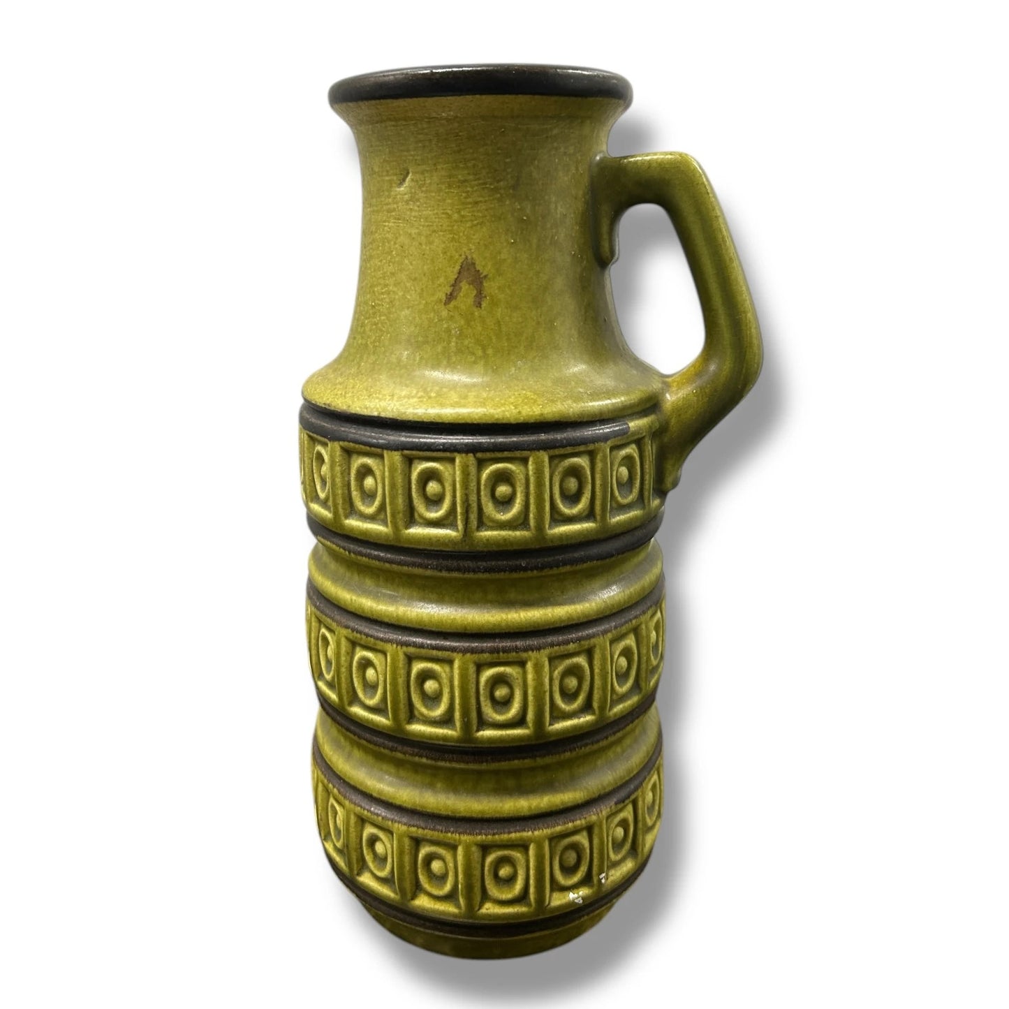 Mid Century West German Scheurich Green Vase