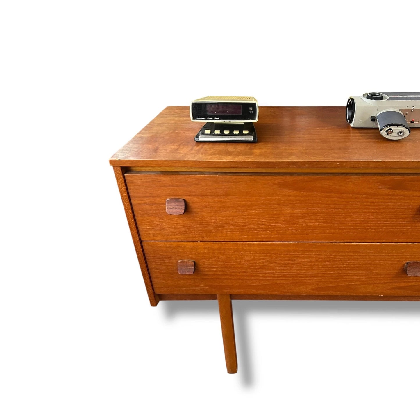 Mid Century Modern Teak Sideboard / Chest of Drawers – 1960s Vintage Danish Style Lowboy Dresser