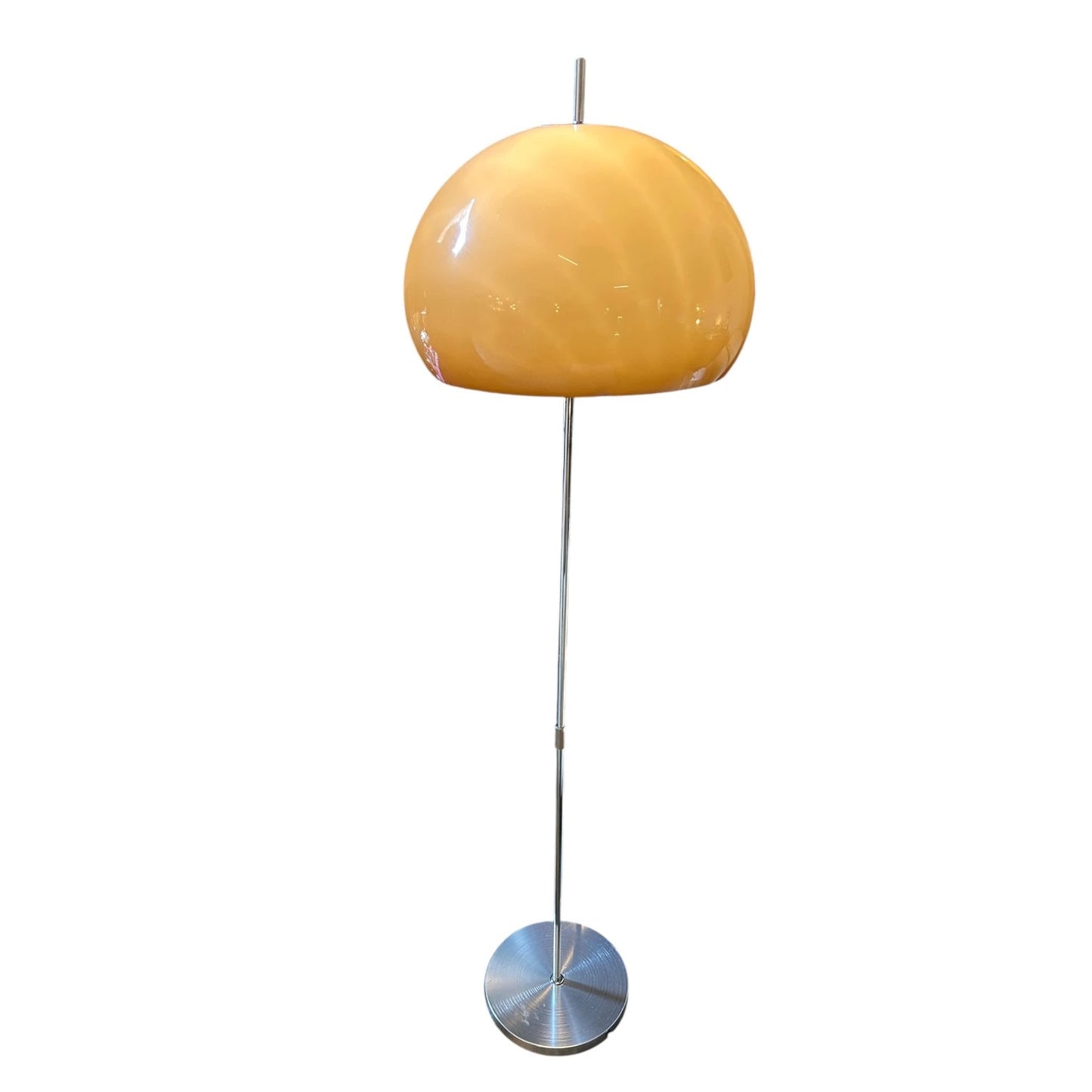 Mid Century Guzzini Mushroom Floor Lamp | Fibreglass & Chrome Vintage Lighting