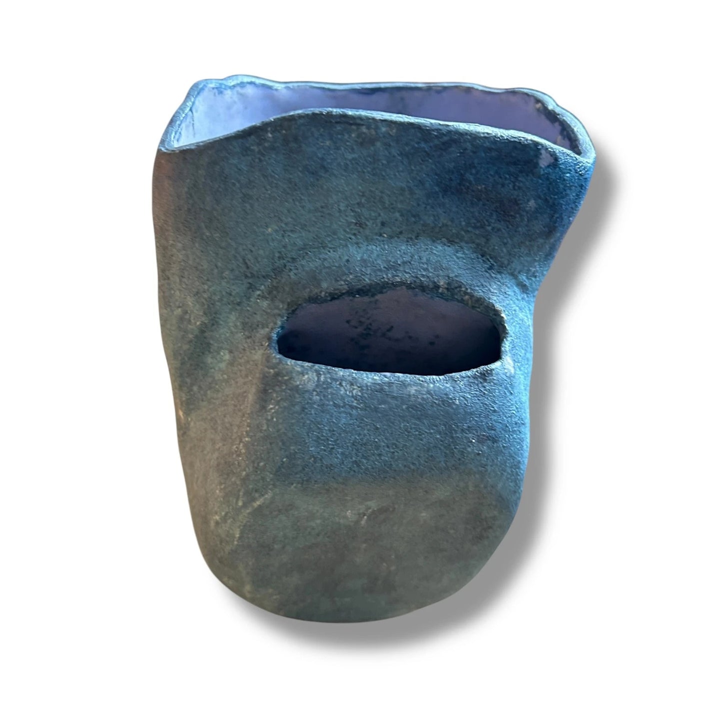 Mid Century Vintage Studio Pottery by Averil Ainley Brutalist Shaped Vase