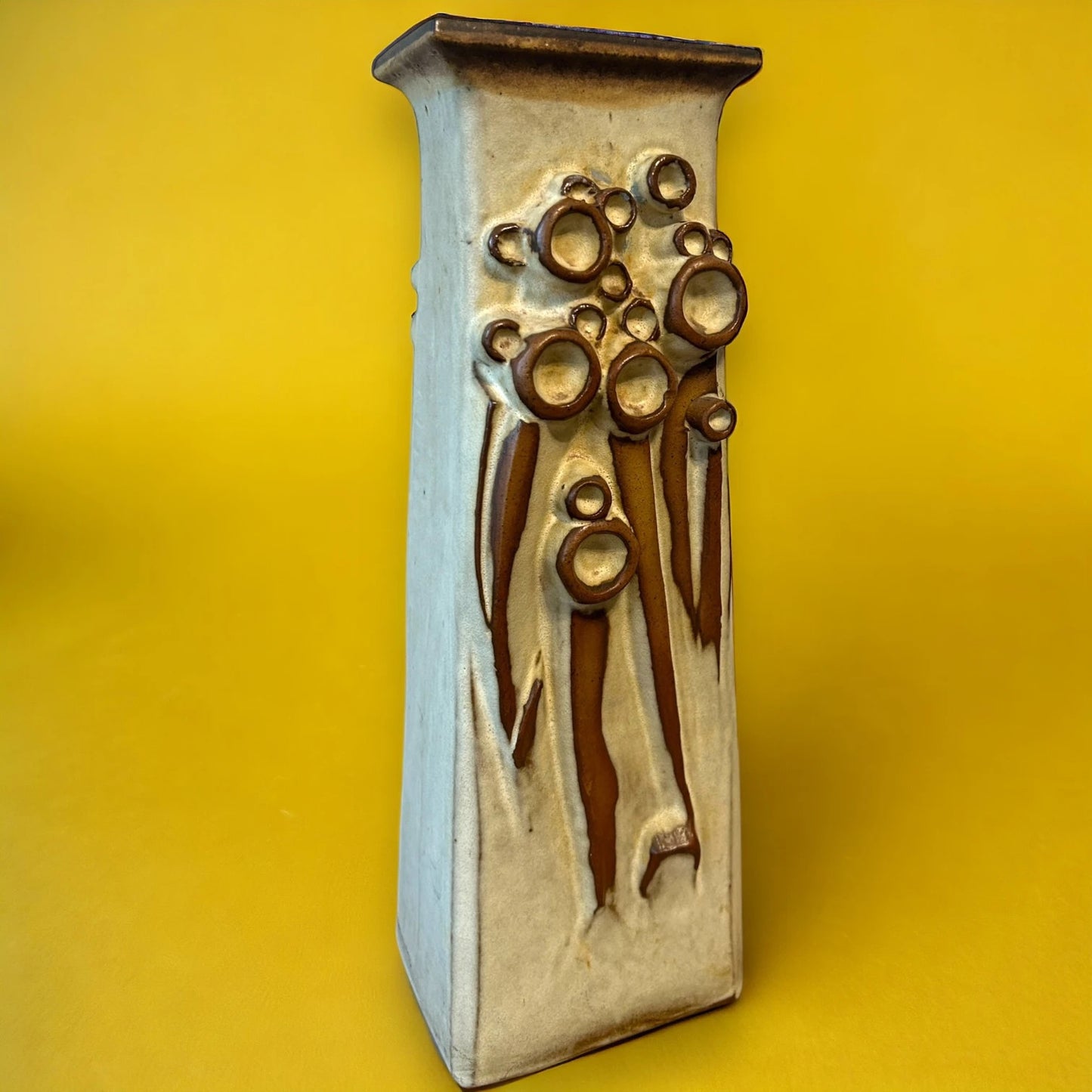 Mid Century Shelf Pottery Brutalist Vase
