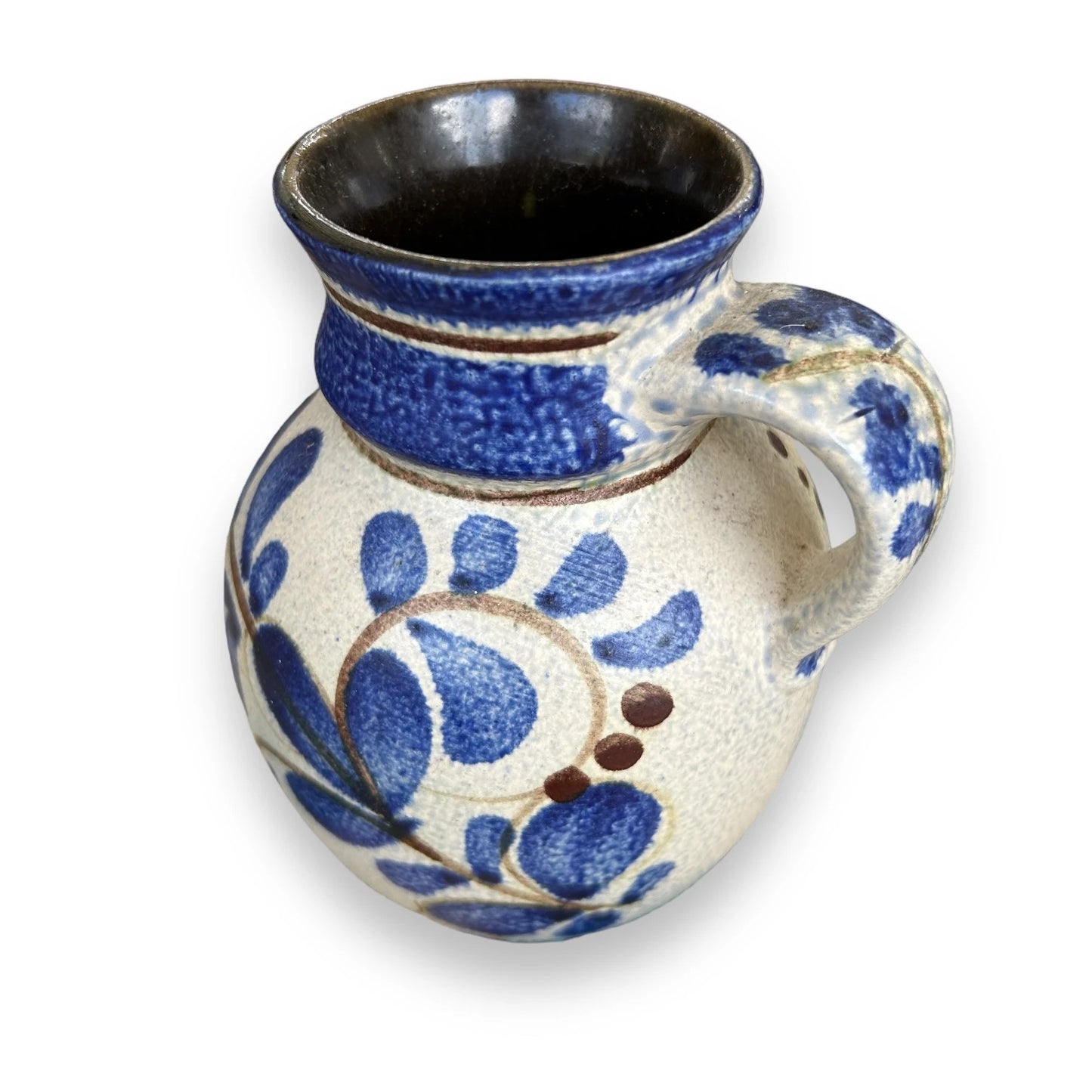Mid Century West German Bay Keramik Blue Jug