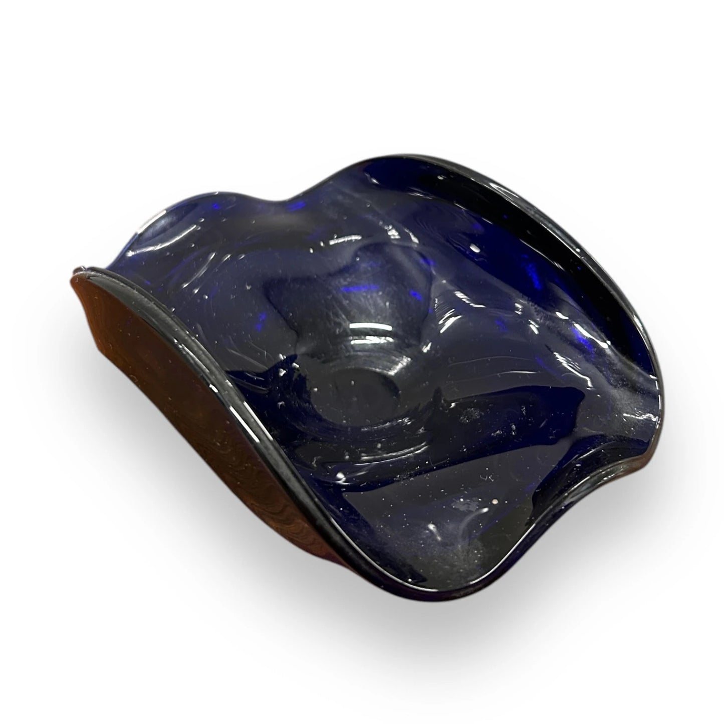 Mid Century cobalt blue glass bowl