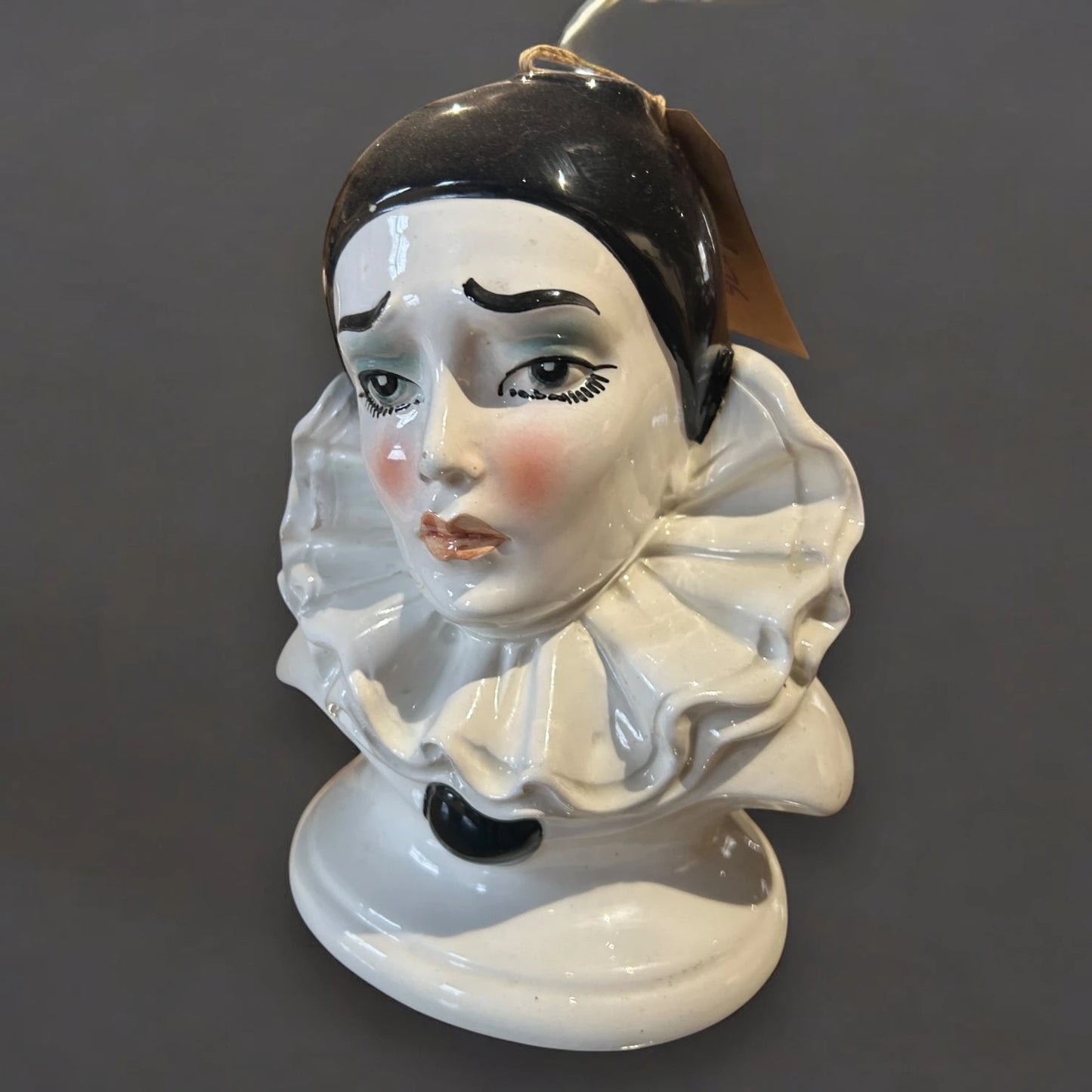 Mid Century Pierrot clown statue bust